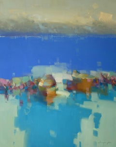 Canoes, Nautical, Original oil Painting, Ready to Hang