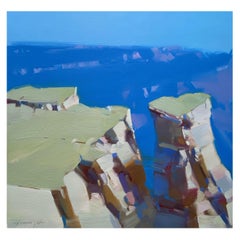 Canyon Rock, Landscape Impressionism Original oil Painting, Ready to Hang