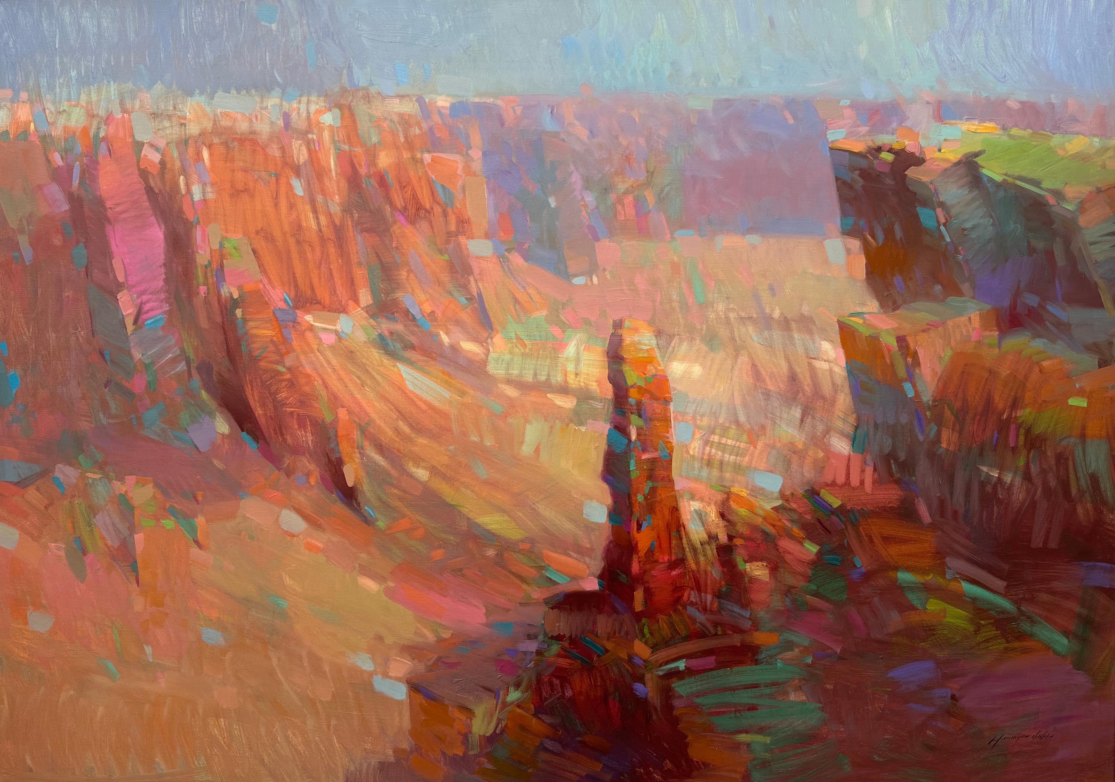 Vahe Yeremyan Landscape Painting - Canyon Rocks, Original oil Painting, Ready to Hang