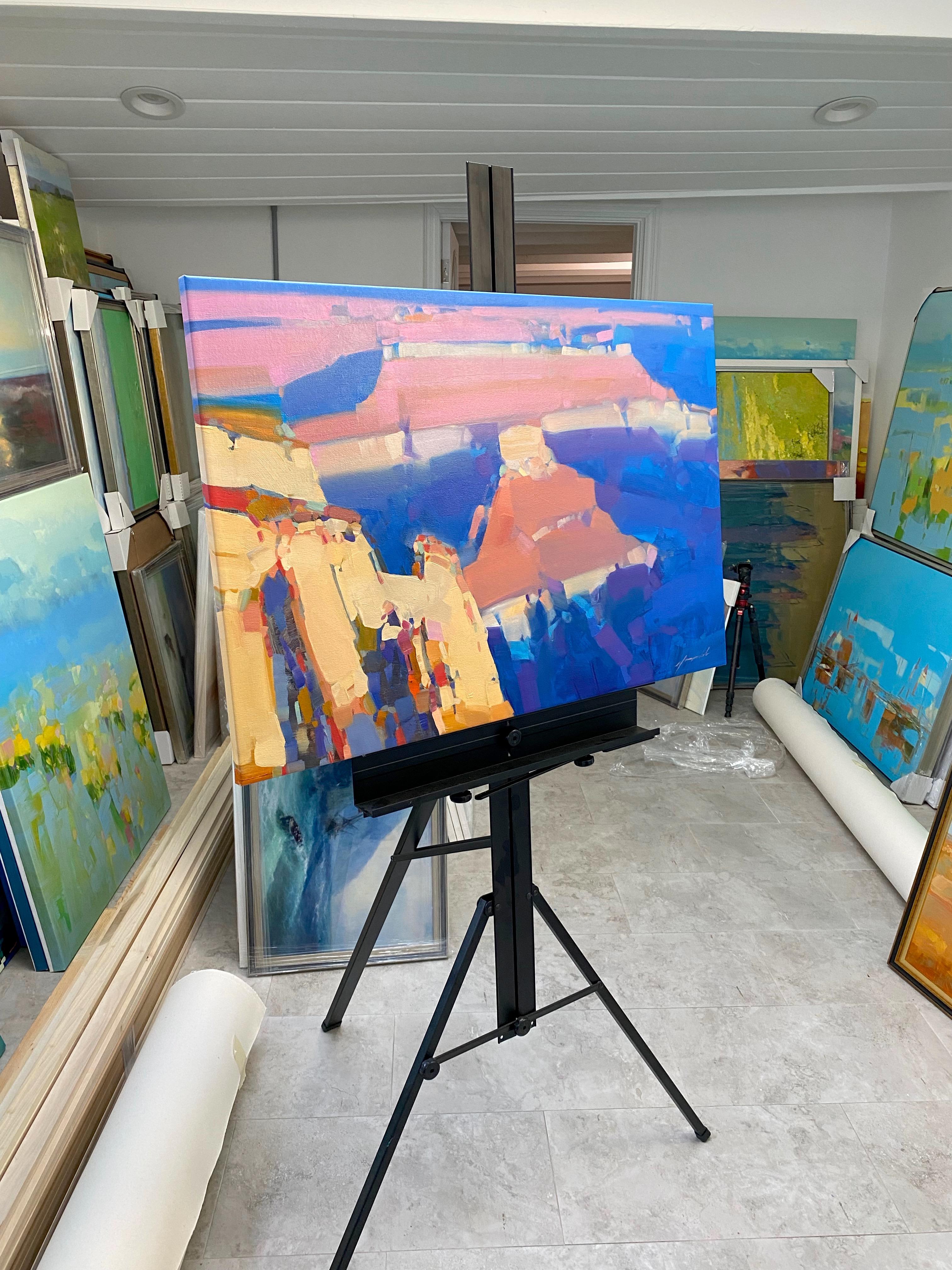 Artist: Vahe Yeremyan 
Work: Original Oil Painting, Handmade Artwork, One of a Kind 
Medium: Oil on Canvas 
Year: 2019
Style: Impressionism, 
Subject: Canyon Sunset,
Size: 23