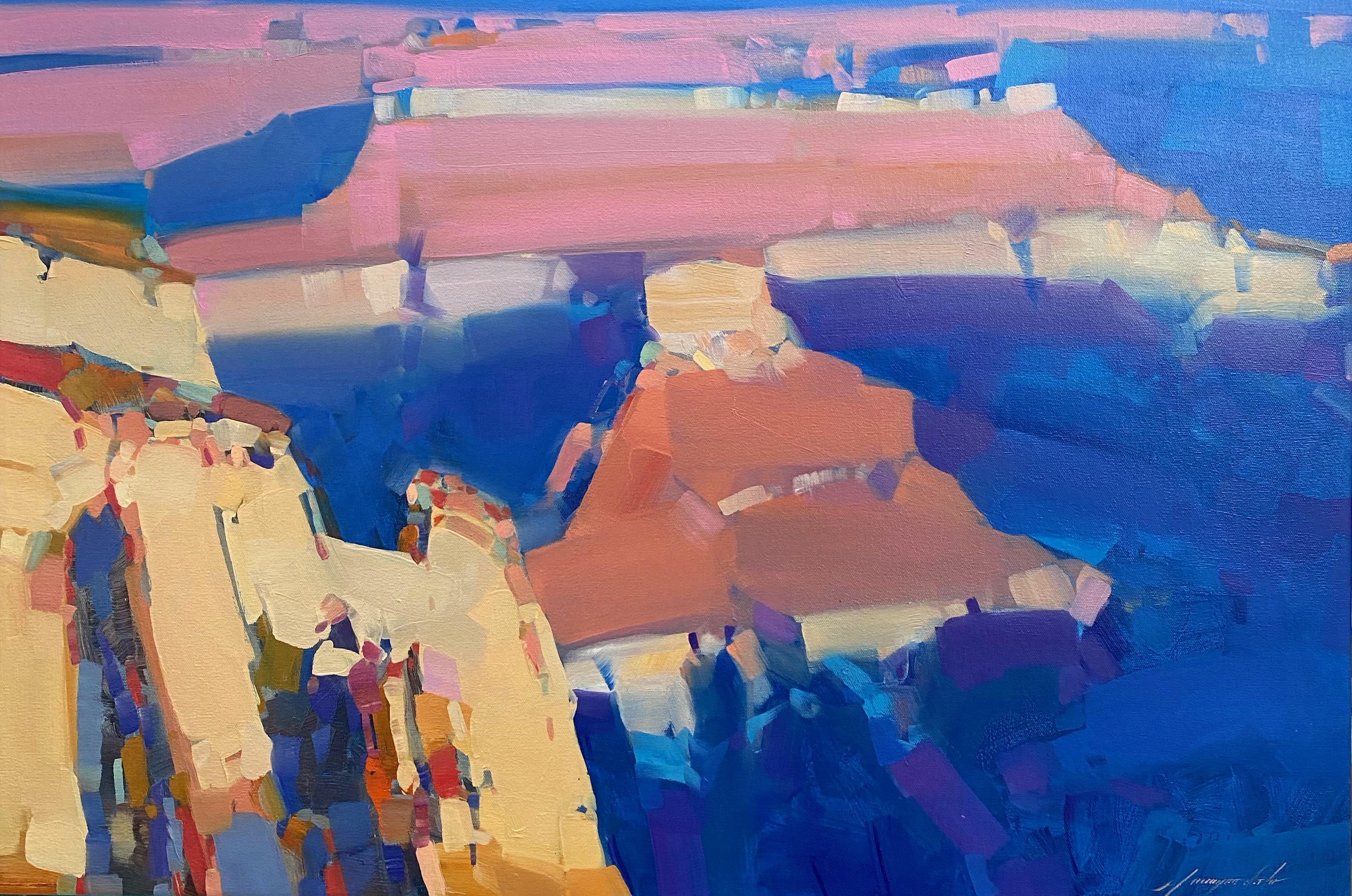 Vahe Yeremyan Landscape Painting - Canyon Sunset, Landscape, Original oil Painting, Ready to Hang