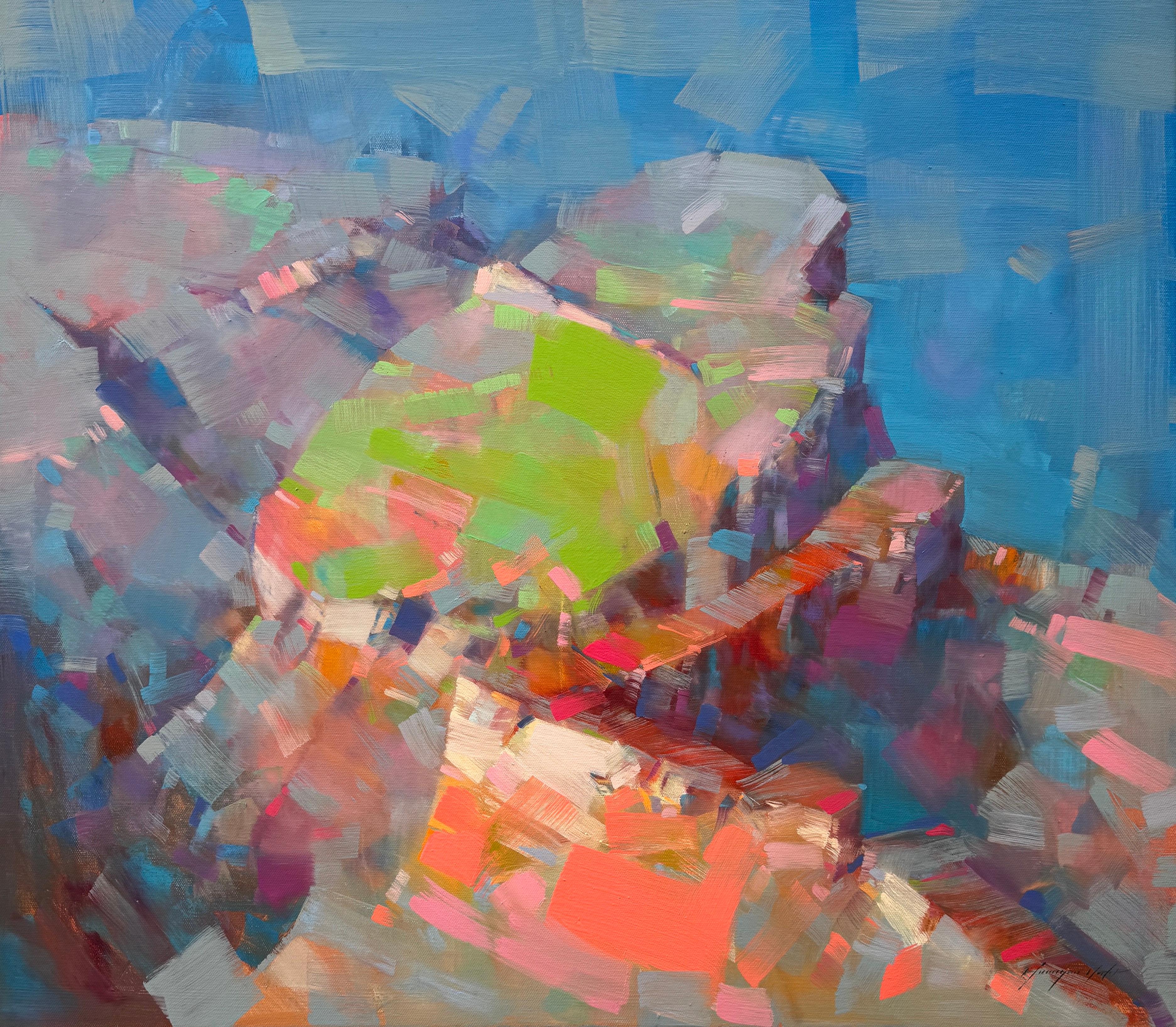 Landscape Painting Vahe Yeremyan - Vue du Canyon, peinture à l'huile impressionniste originale, prête à accrocher