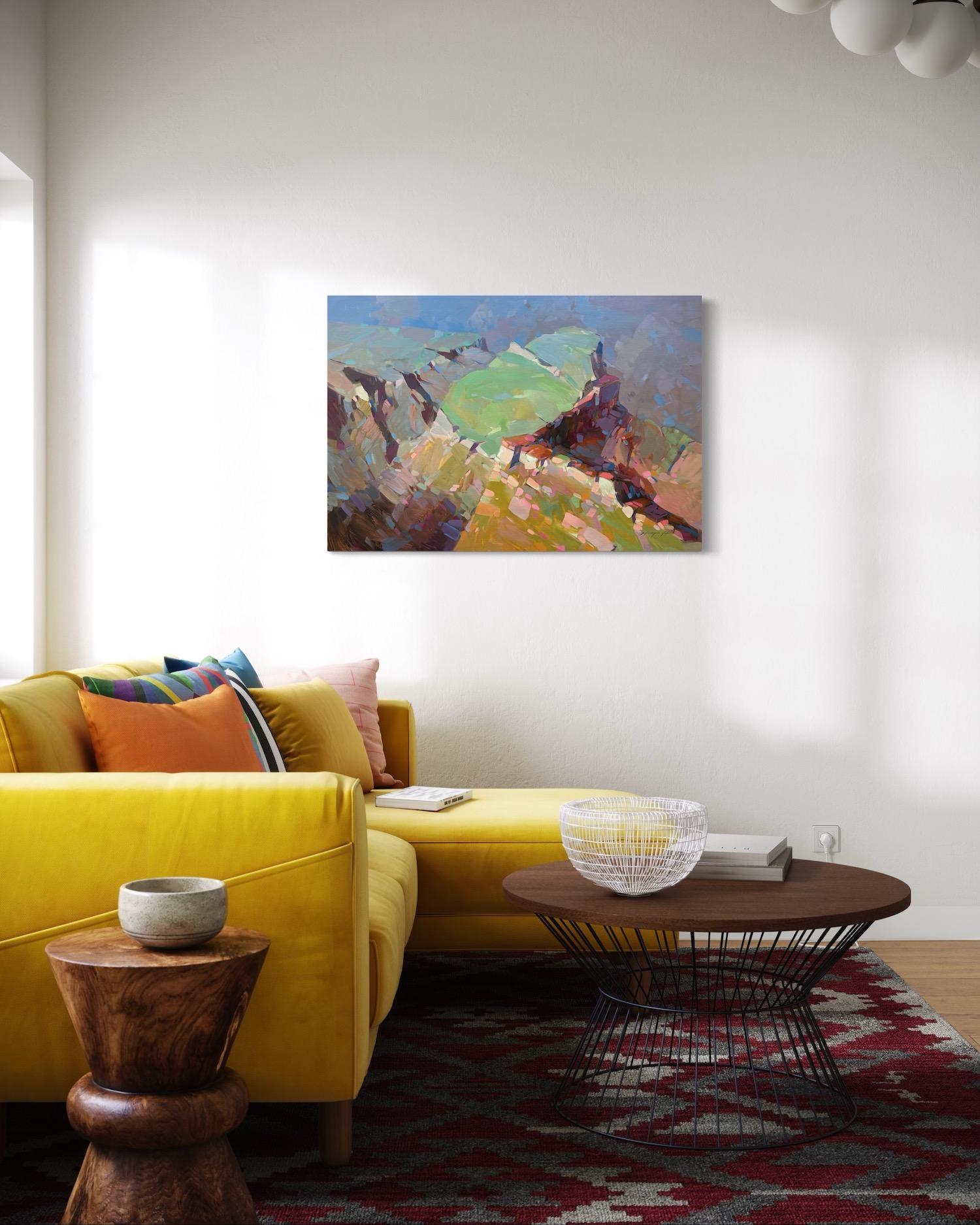 Vista del cañón Paisaje Impresionismo Pintura al óleo original, Lista para colgar - Painting Impresionista de Vahe Yeremyan