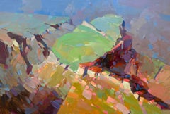 Canyon View Landscape Impressionism Original oil Painting, Ready to Hang