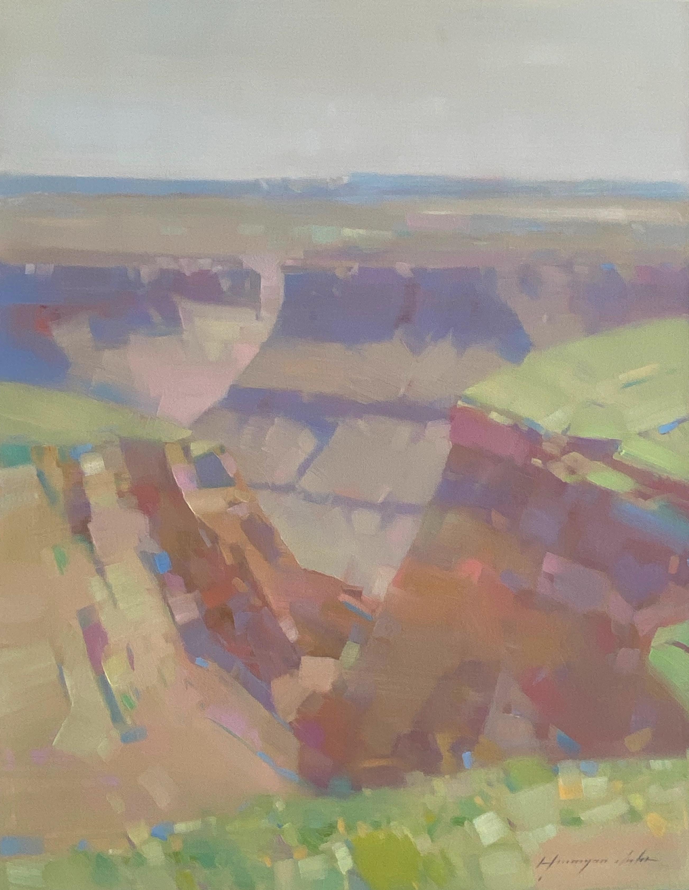 Landscape Painting de Vahe Yeremyan - Vista del cañón, Paisaje Impresionismo Pintura al óleo original, Lista para colgar