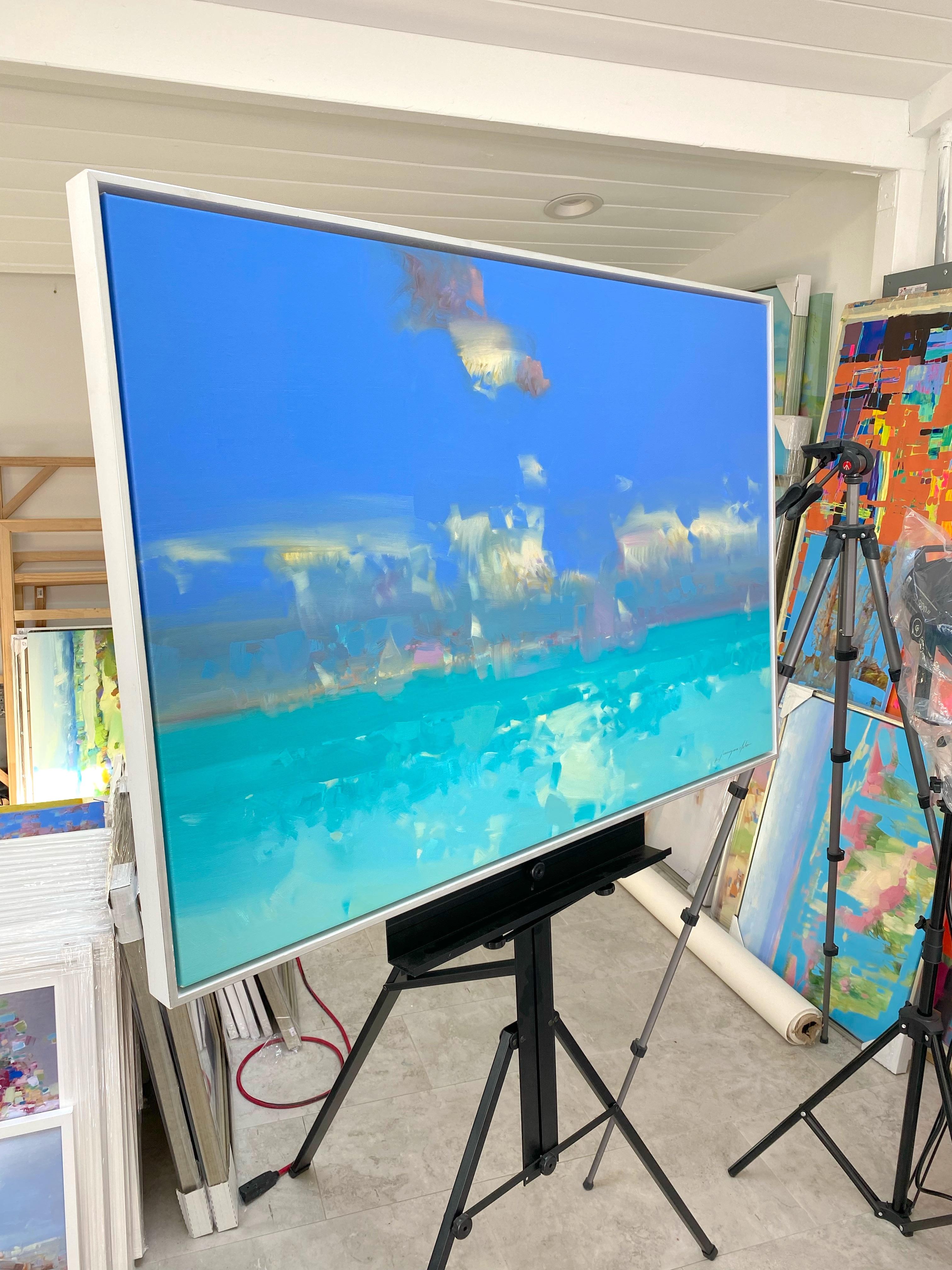 Peinture à l'huile originale de la côte des Caraïbes, prête à accrocher - Impressionnisme Painting par Vahe Yeremyan