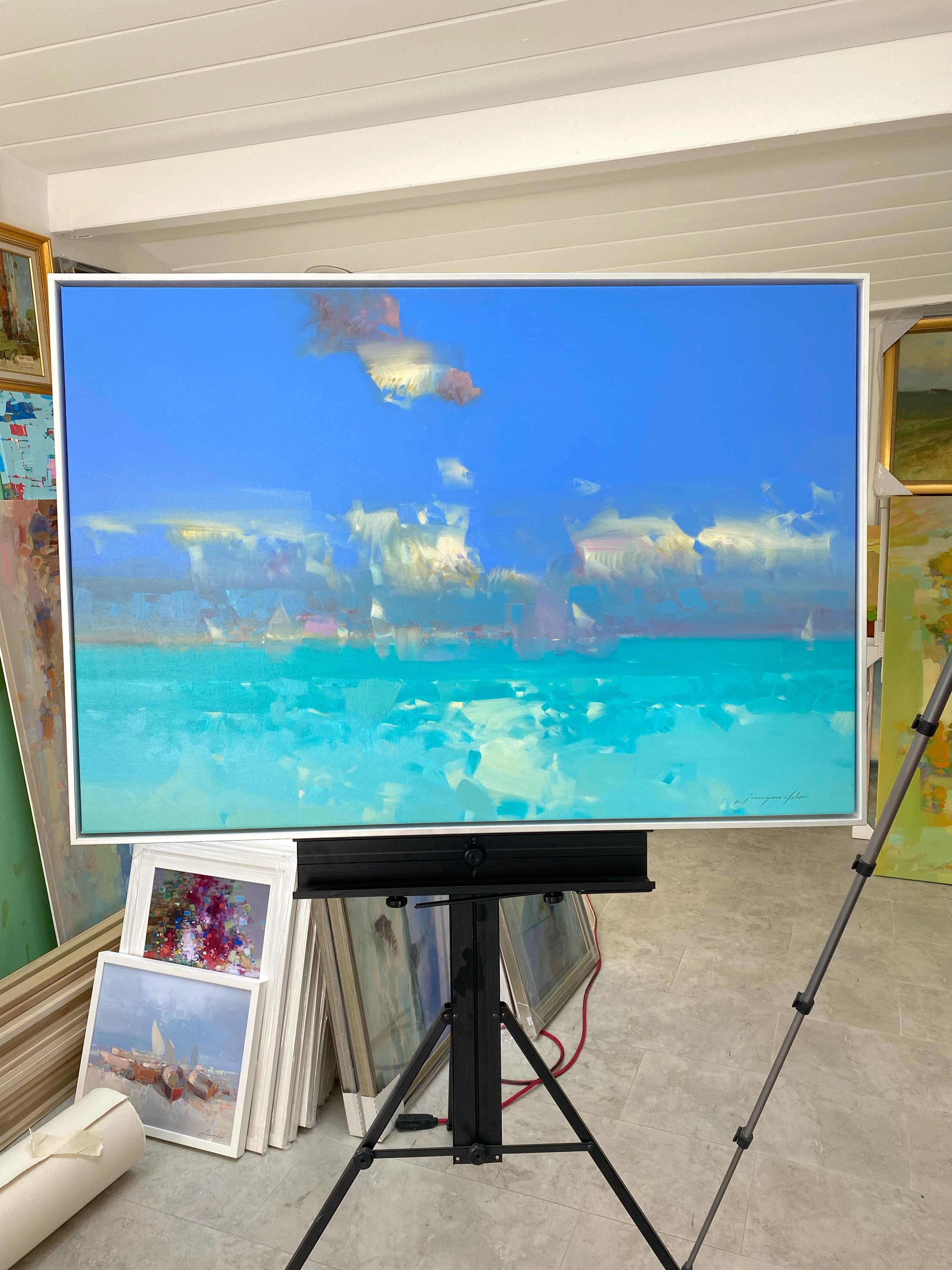 Artiste : Vahe Yeremyan 
Oeuvre : Peinture à l'huile originale, œuvre d'art faite à la main, unique en son genre 
Médium : Huile sur toile 
Année : 2021
Style : Impressionnisme, 
Sujet : Côte des Caraïbes,
Taille : 30