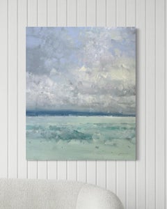 Rivage des Caraïbes Peinture à l'huile originale, prête à être accrochée