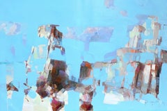 Carmel by the Sea Cliffs, Abstract Art Original oil Painting, Ready to Hang
