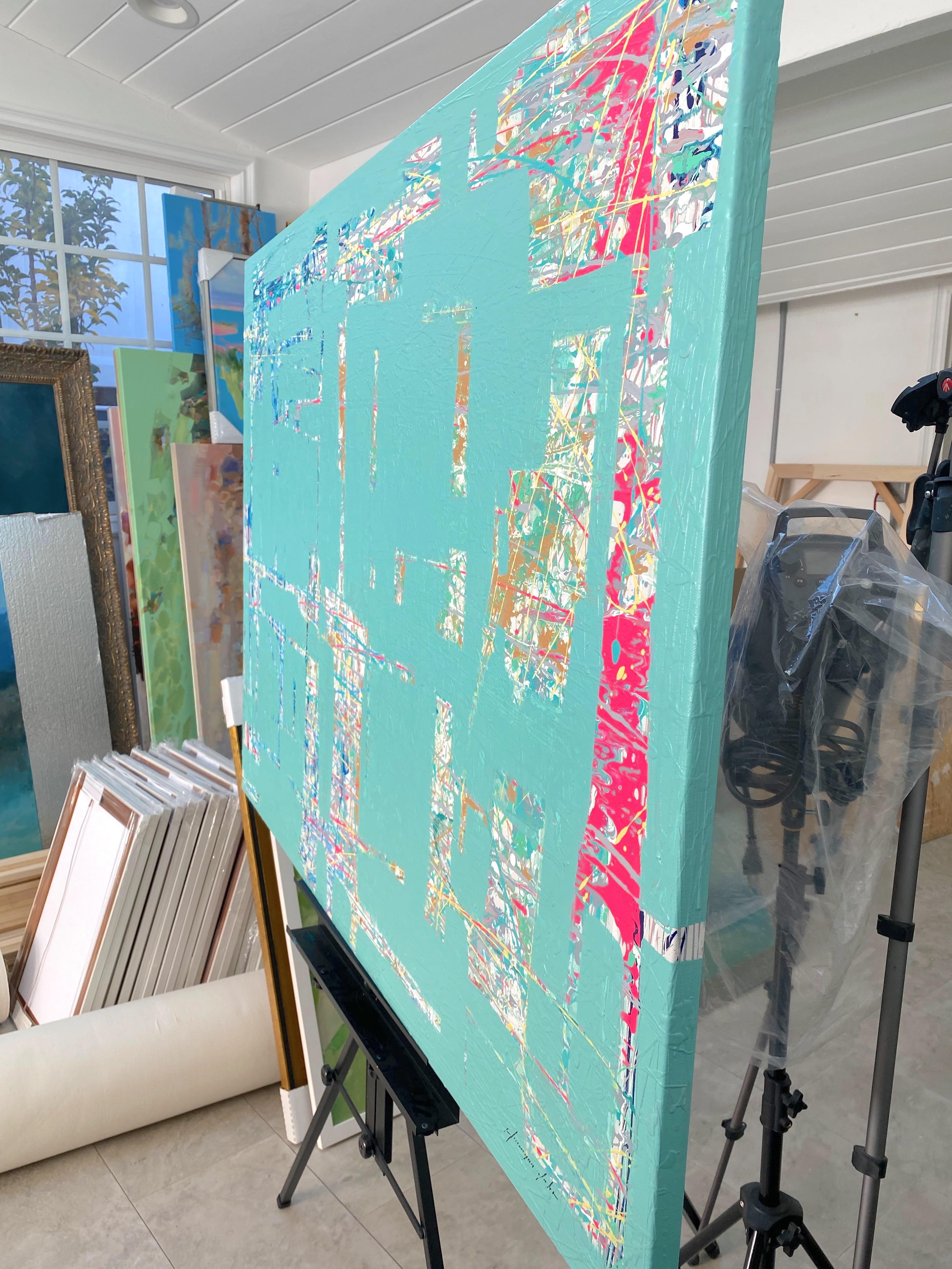Century Wall, Arte astratta, Quadro originale, Pronto da appendere - Painting di Vahe Yeremyan