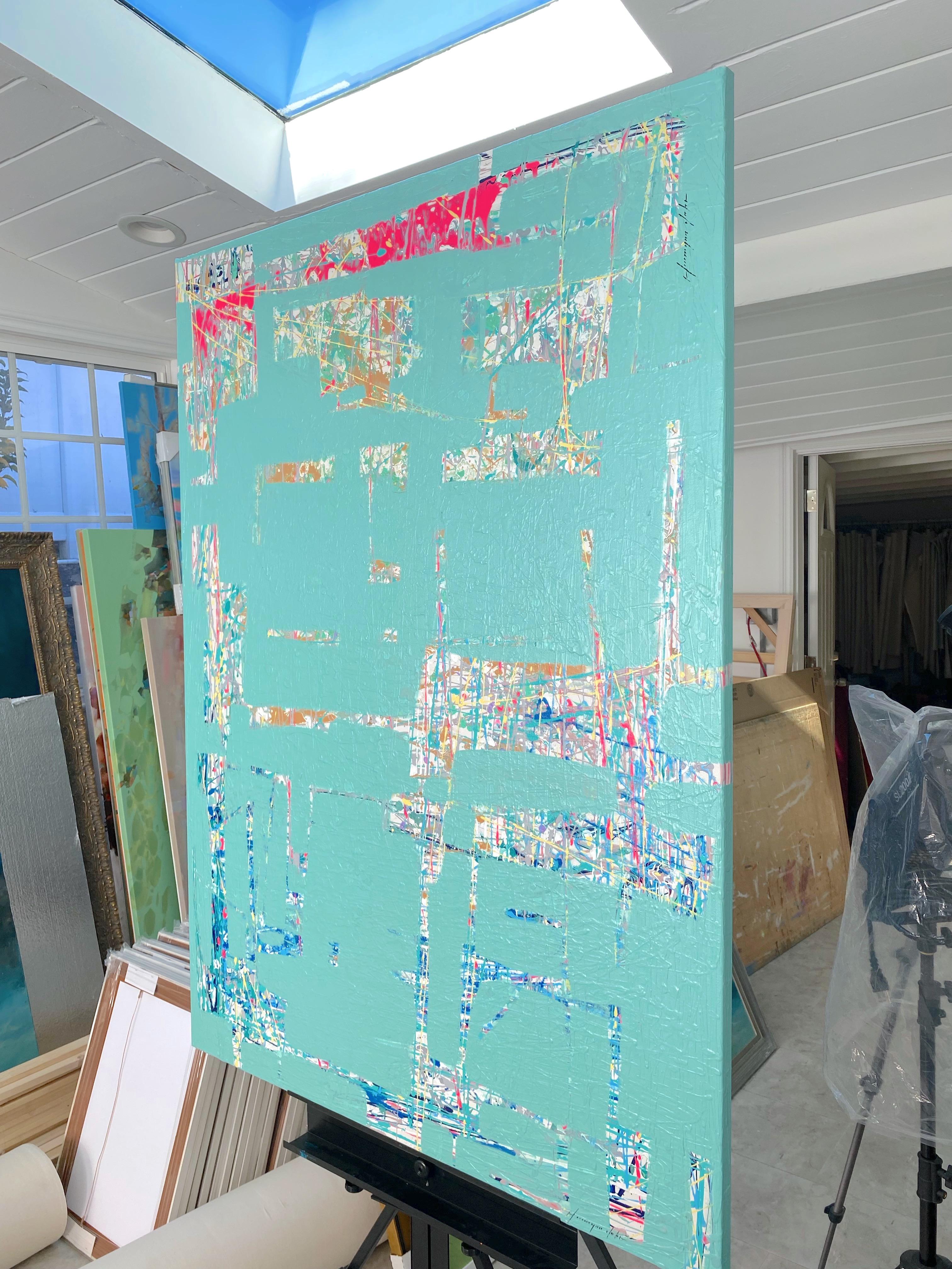 Century Wall, Arte astratta, Quadro originale, Pronto da appendere in vendita 2