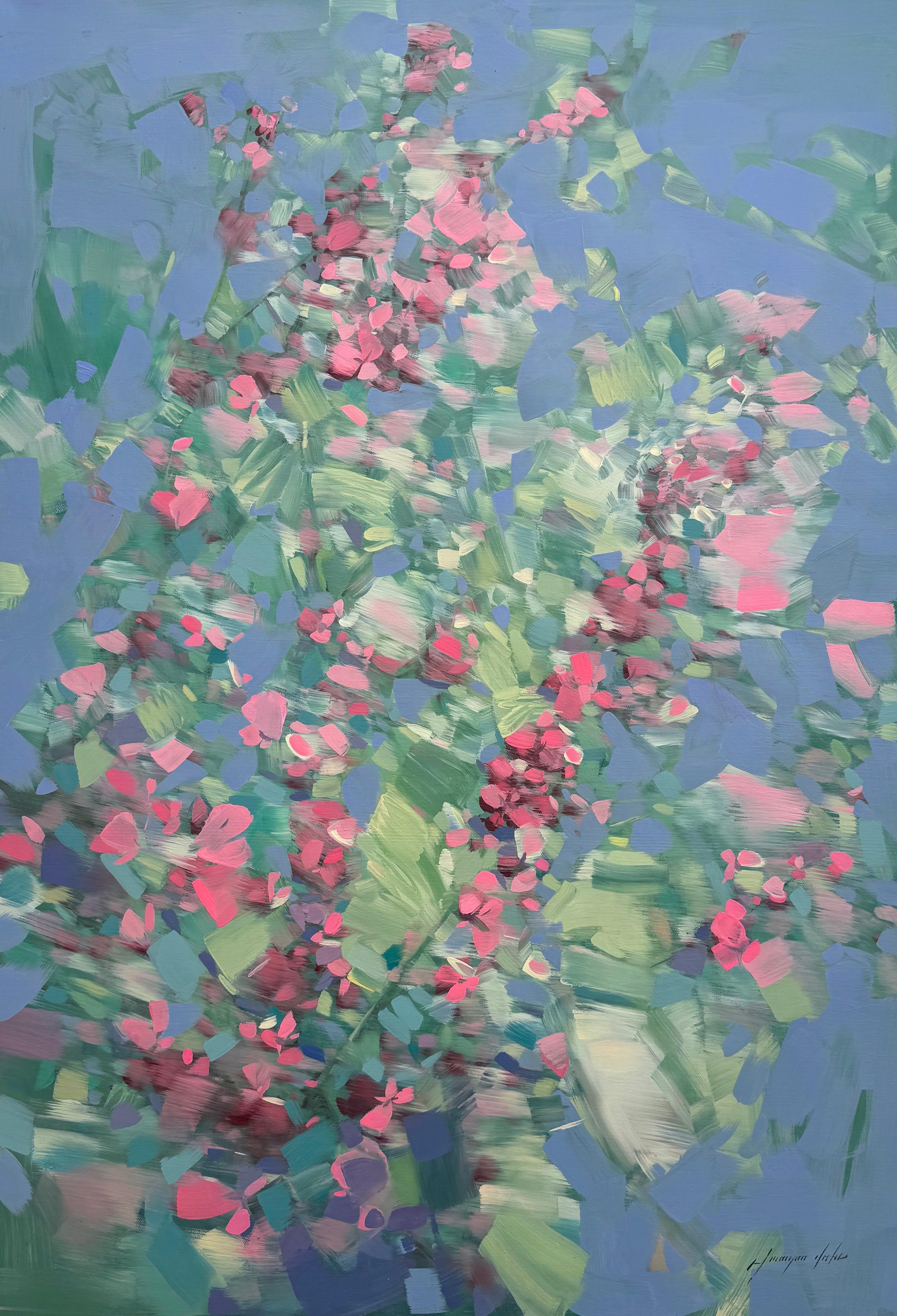 Cherry Blossom Flowers Impressionism Original oil Painting, Ready to Hang