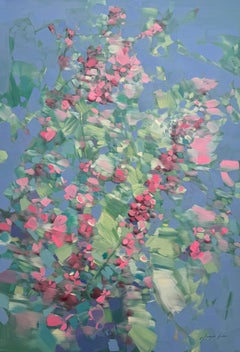 Cherry Blossom Flowers Impressionism Original oil Painting, Ready to Hang