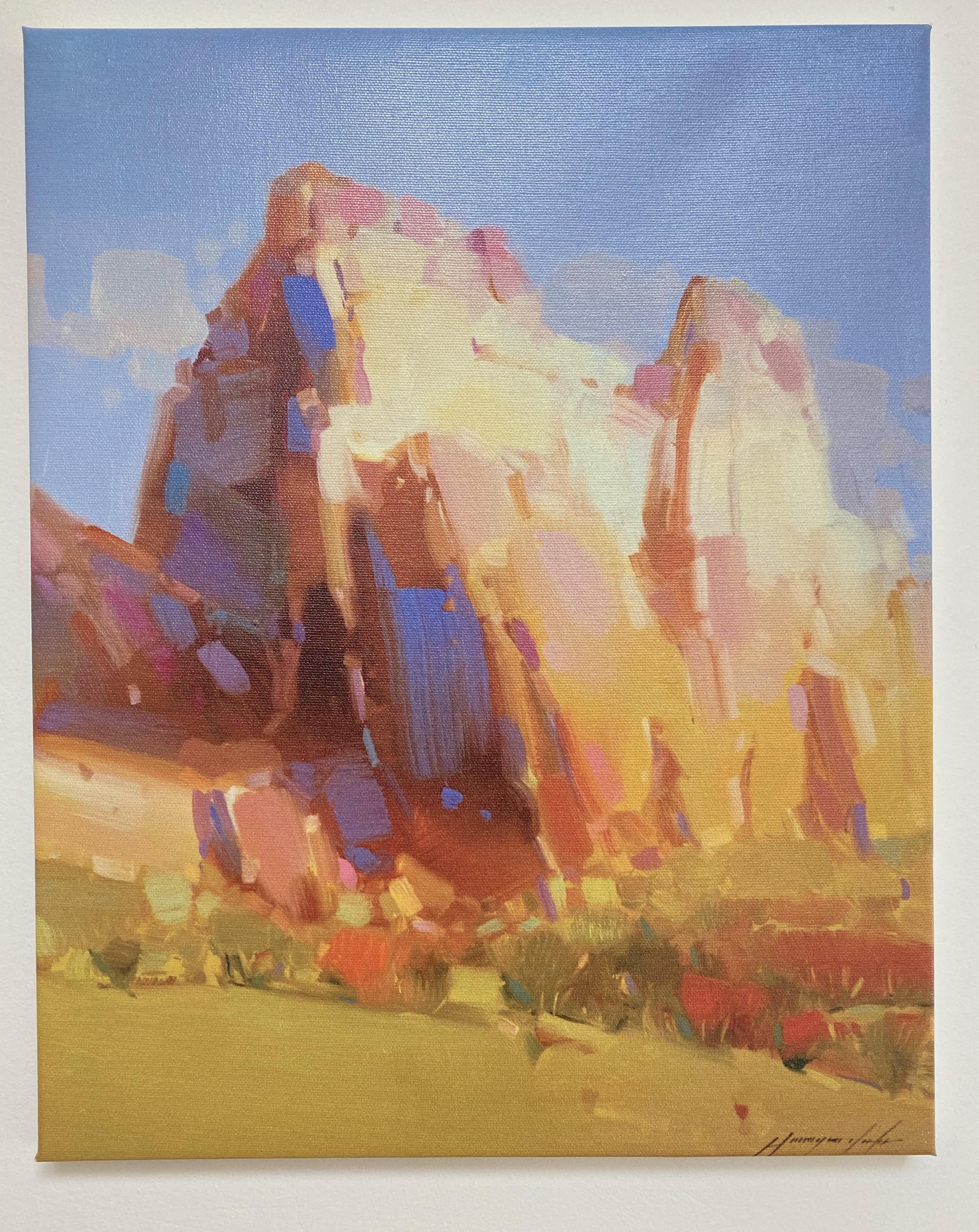 Cliff Mountain, Print on Canvas, Ready to Hang - Painting by Vahe Yeremyan