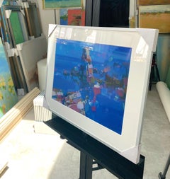 Acantilados de Cobalto, Impresión sobre papel, Enmarcado