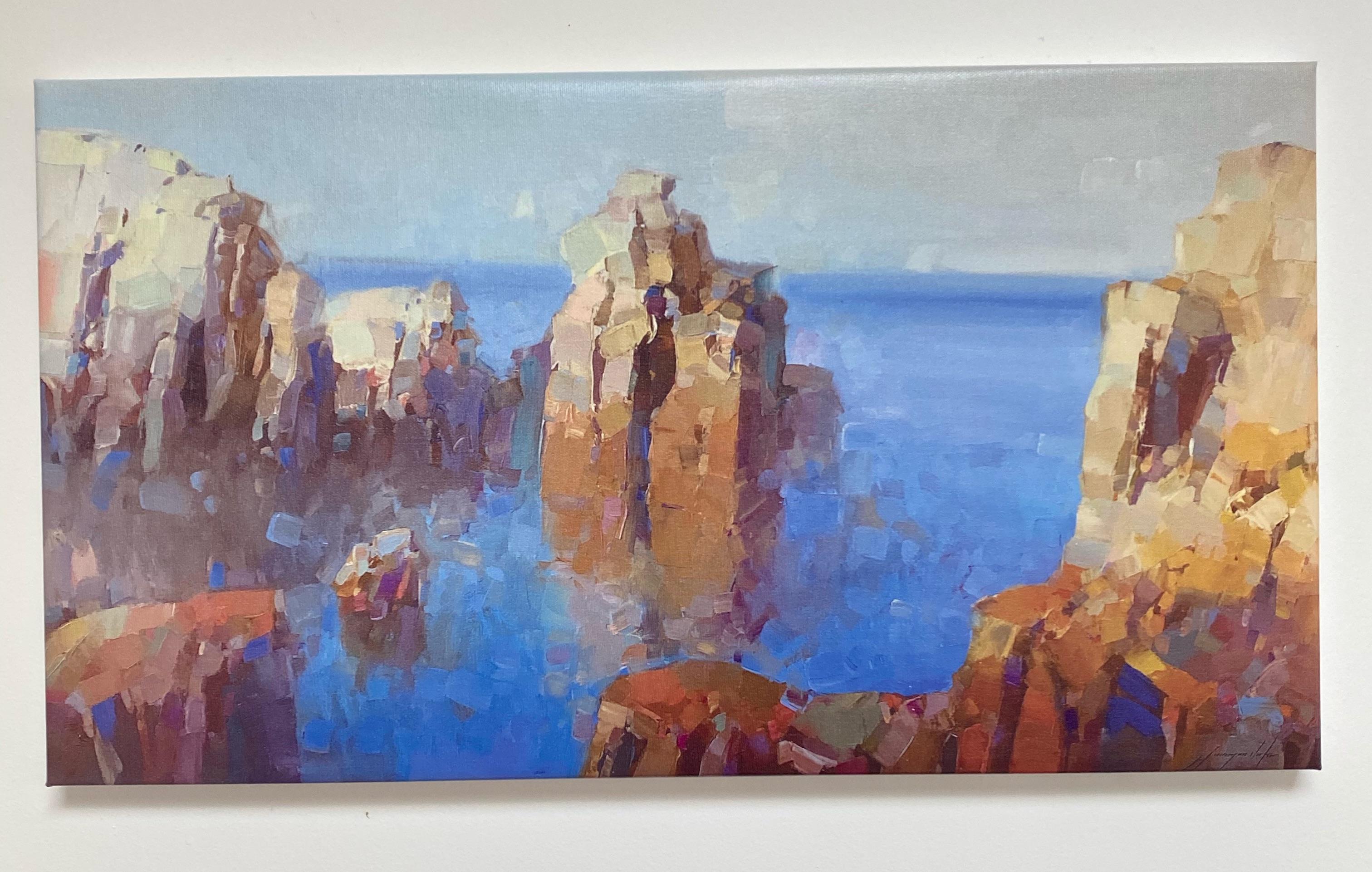 Cliffs, Print on Canvas - Painting by Vahe Yeremyan