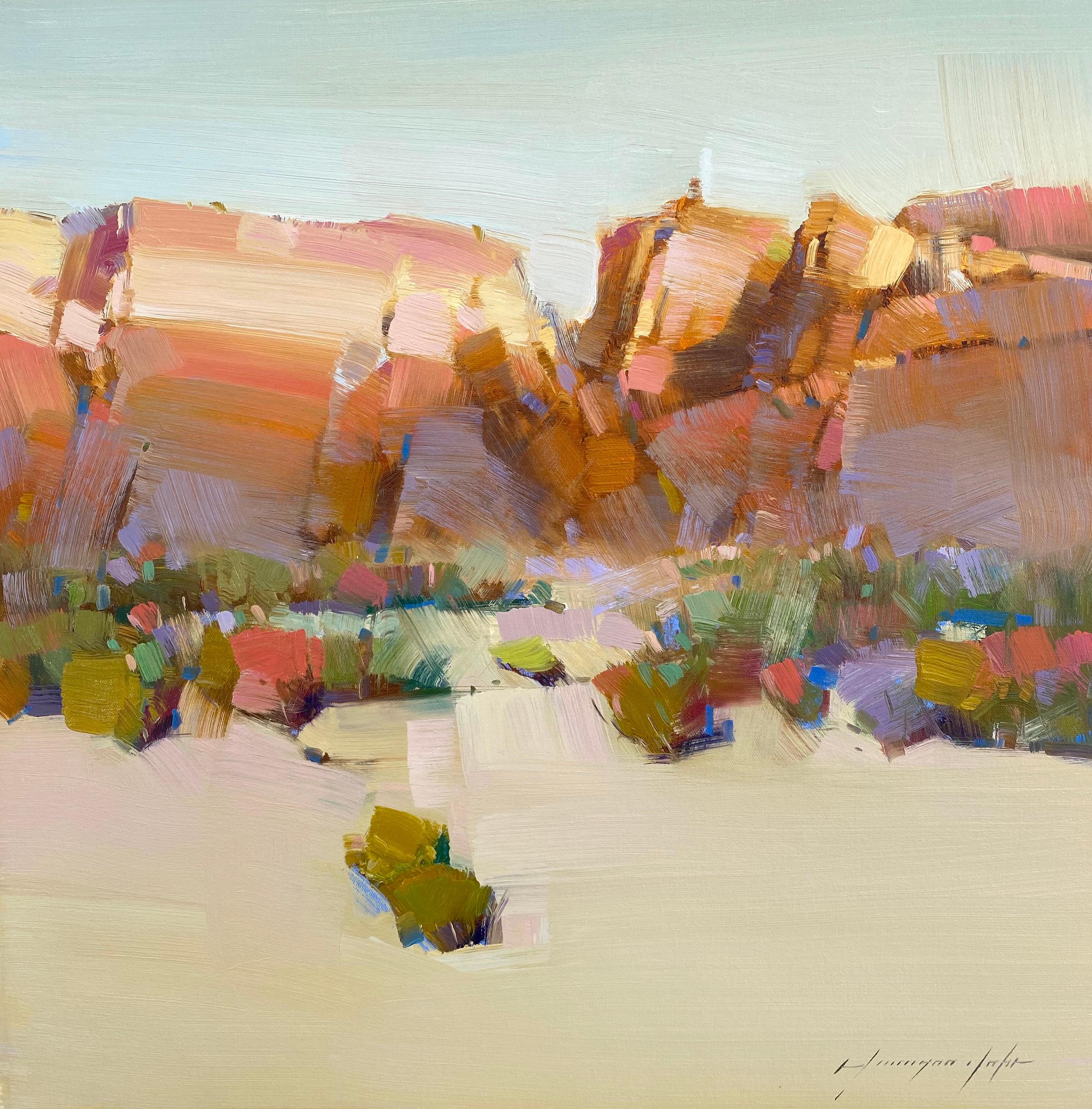 Vahe Yeremyan Landscape Painting - Desert View, Original oil Painting, Ready to Hang