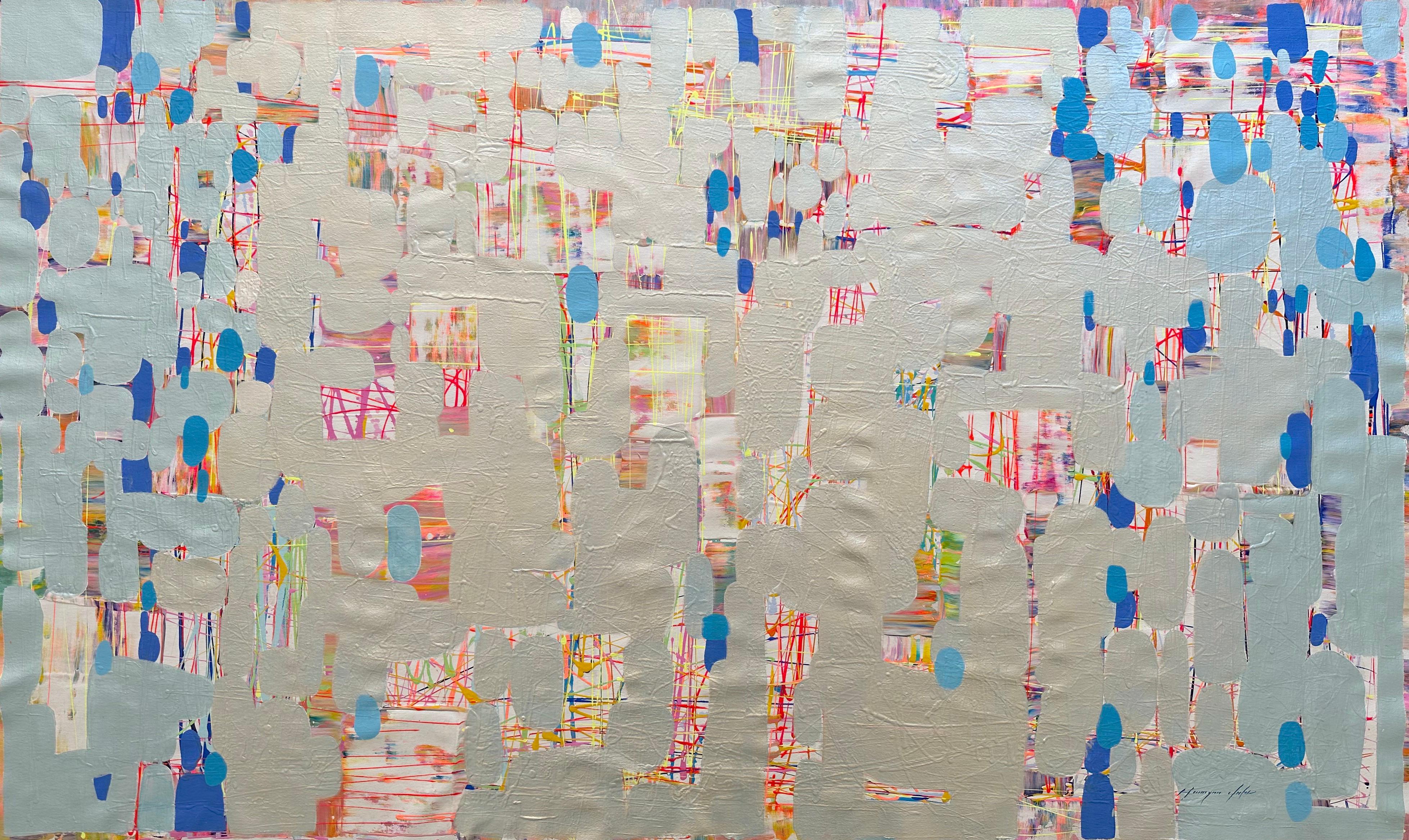 Abstract Painting di Vahe Yeremyan - Luci alla deriva, Arte astratta, Quadro originale, Pronto da appendere