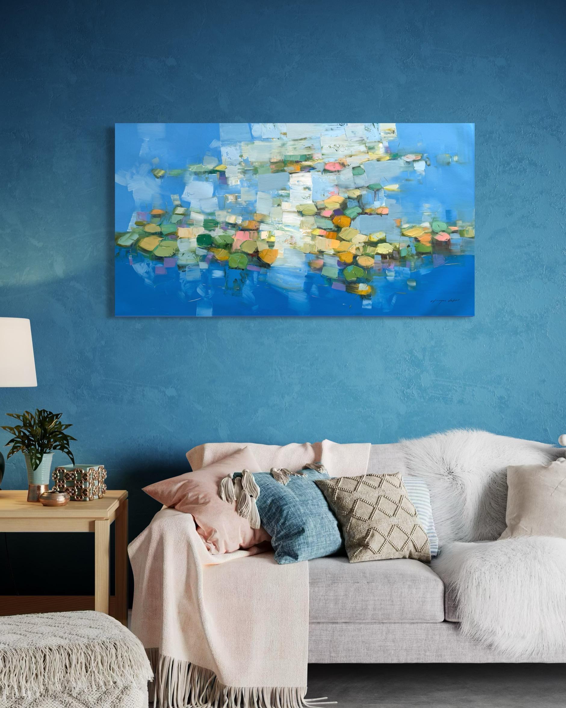 Echo von Monet, Floraler Impressionismus Original-Ölgemälde, hängefertig – Painting von Vahe Yeremyan