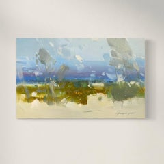 Echoes of Rain Landscape Impressionism Original oil Painting, Ready to Hang