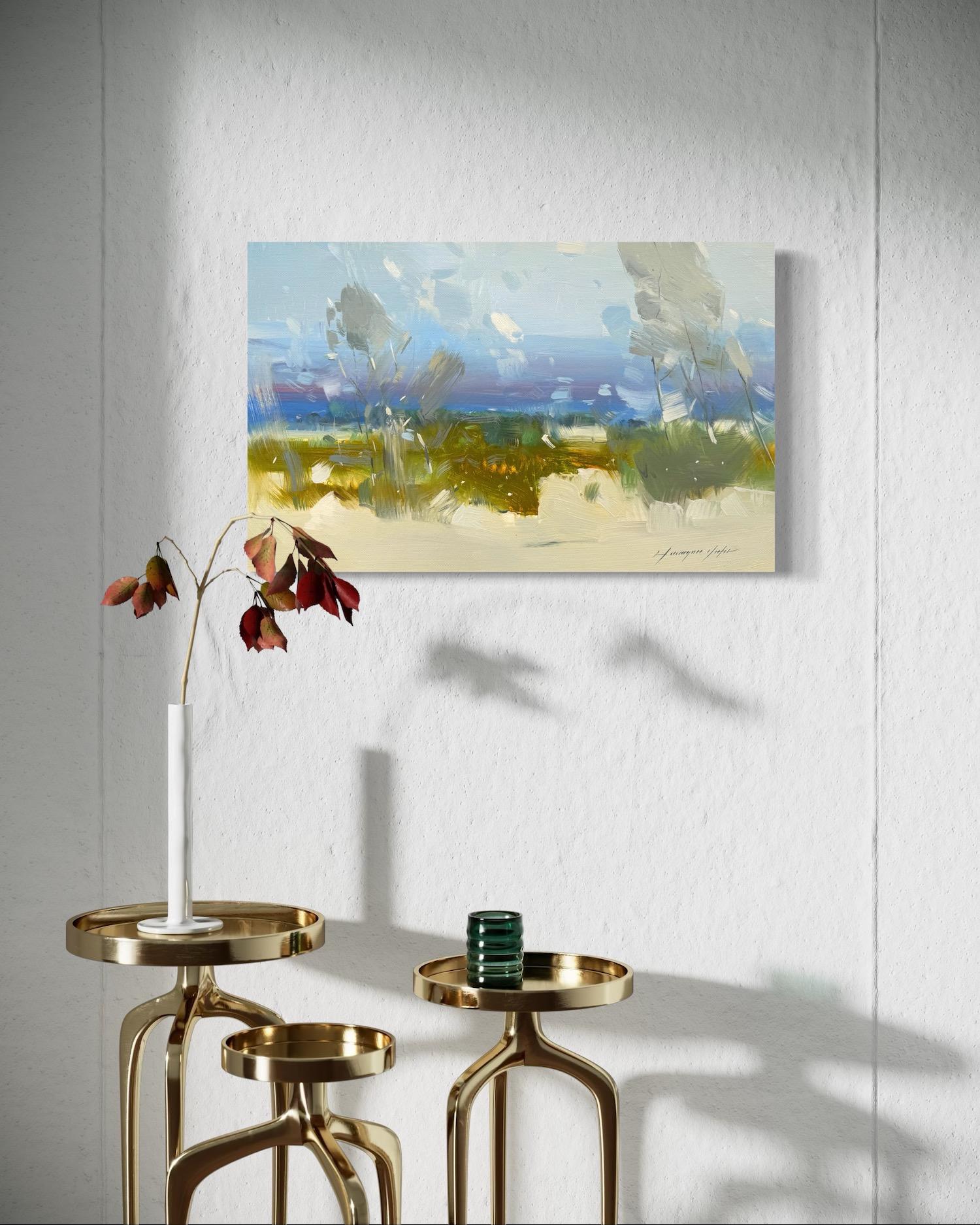 Echoes of Rain Landscape Impressionism Original oil Painting, Ready to Hang For Sale 2