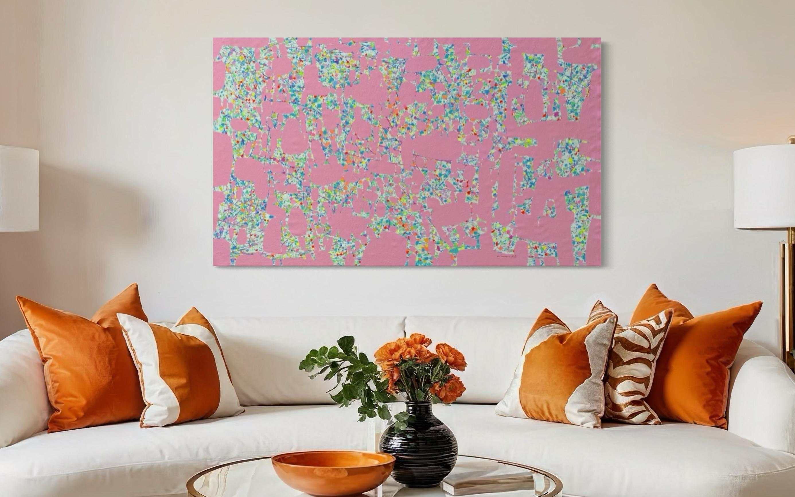 Giorno dell'evento, Arte astratta, Quadro originale di grandi dimensioni, pronto da appendere in vendita 2