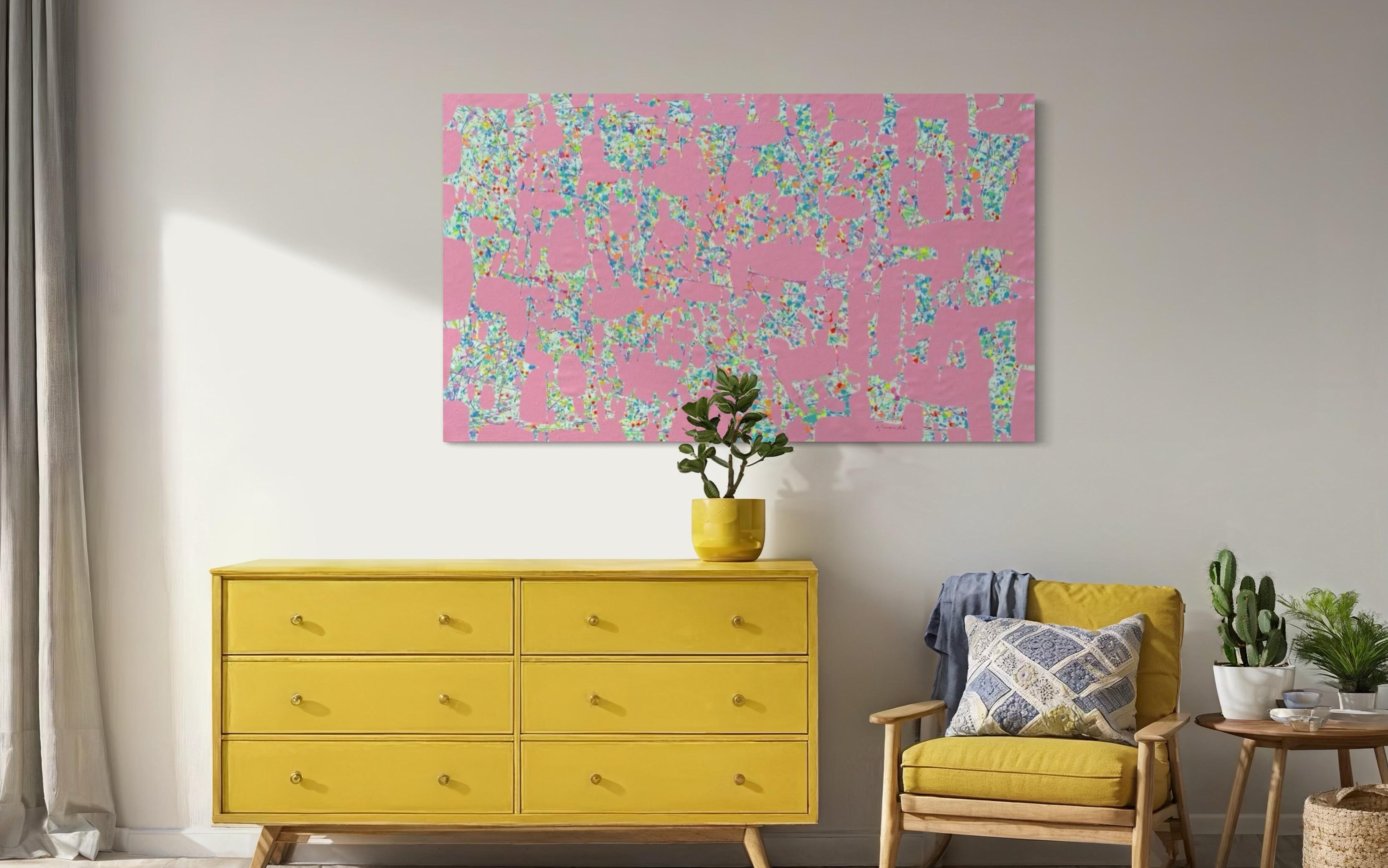 Giorno dell'evento, Arte astratta, Quadro originale di grandi dimensioni, pronto da appendere in vendita 3