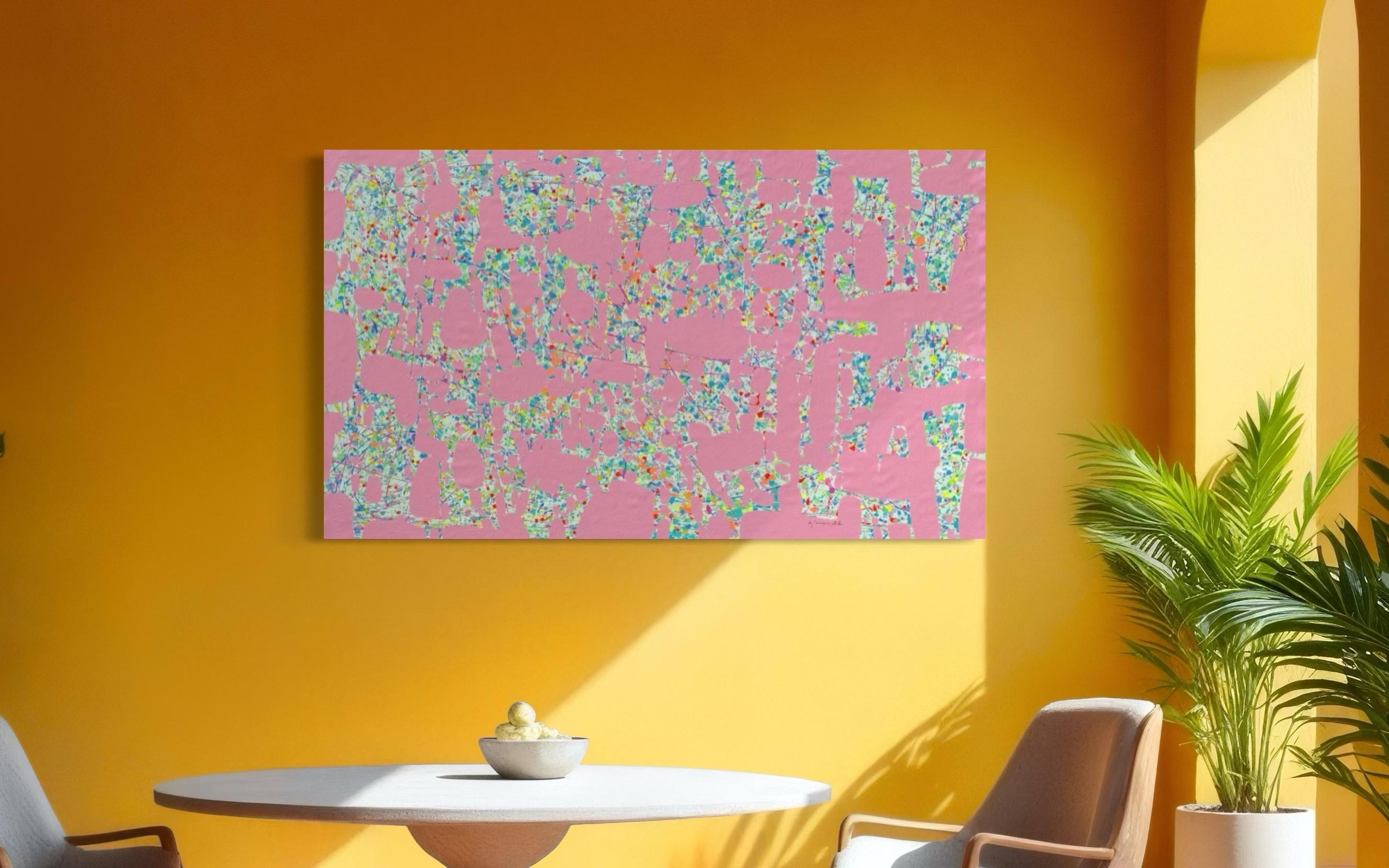 Giorno dell'evento, Arte astratta, Quadro originale di grandi dimensioni, pronto da appendere in vendita 4
