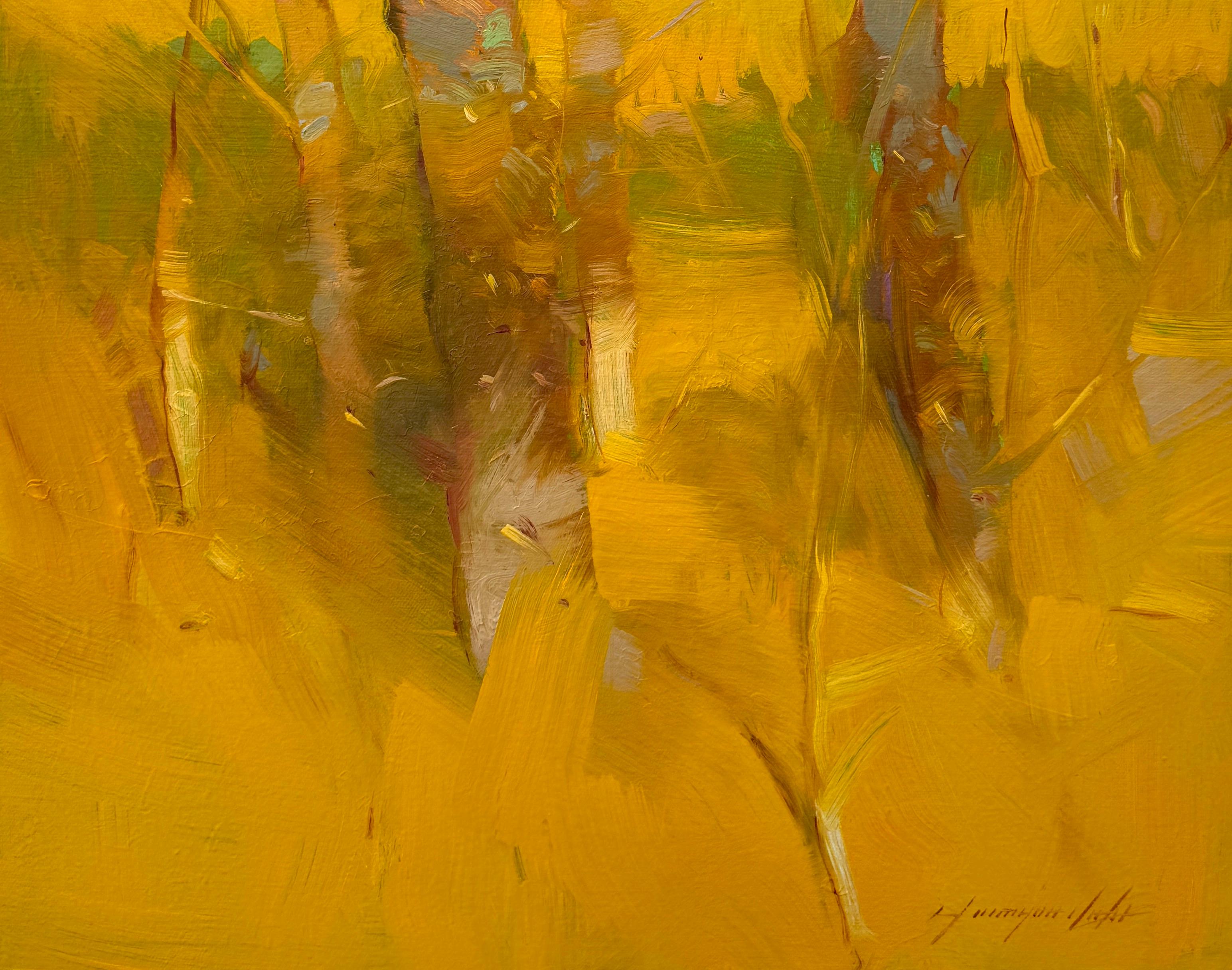 Alberi autunnali, Paesaggio Impressionismo Pittura ad olio originale, pronta da appendere - Painting di Vahe Yeremyan
