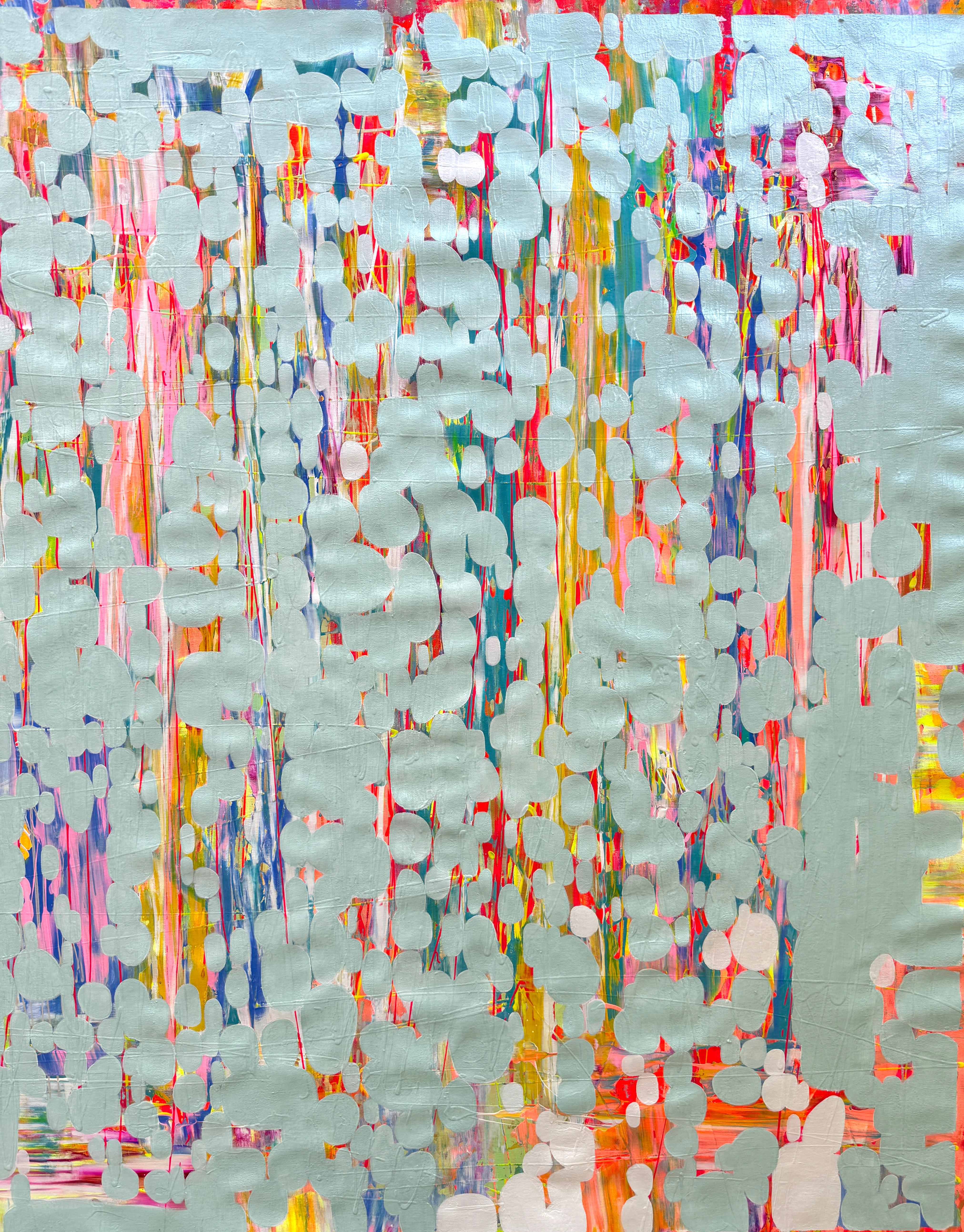 Falling Up, Abstrakt,  Perle, Originalgemälde, hängefertig, bereit zum Hängen (Impressionismus), Painting, von Vahe Yeremyan