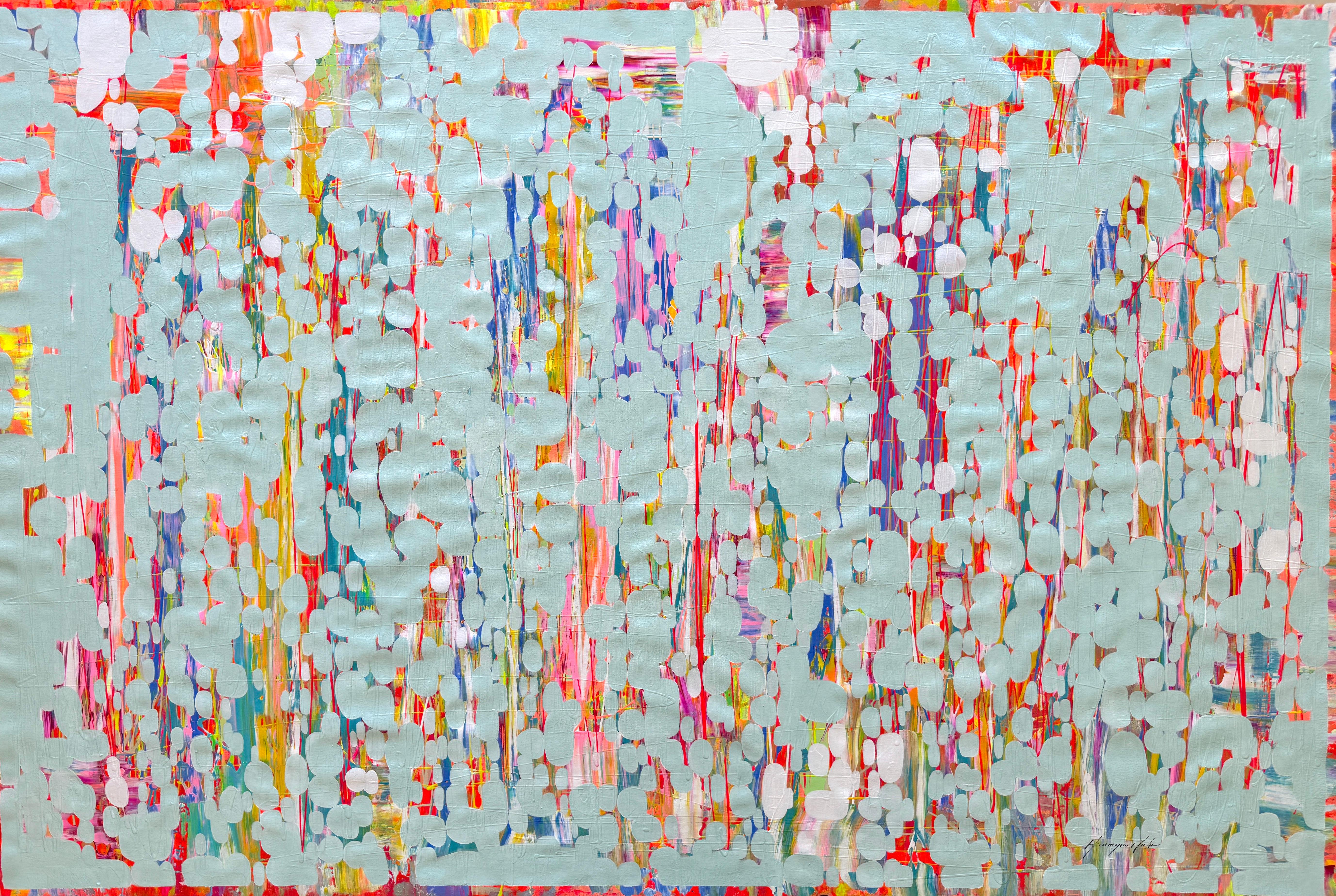 Vahe Yeremyan Abstract Painting - Falling Up, Abstract,  Pearl, Original Painting, Ready to Hang
