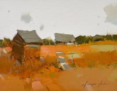 Farm Landscape Original oil Painting, Ready to Hang