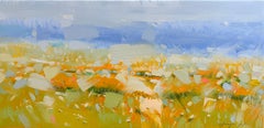 Field Landscape Impressionism Original oil Painting, Ready to Hang