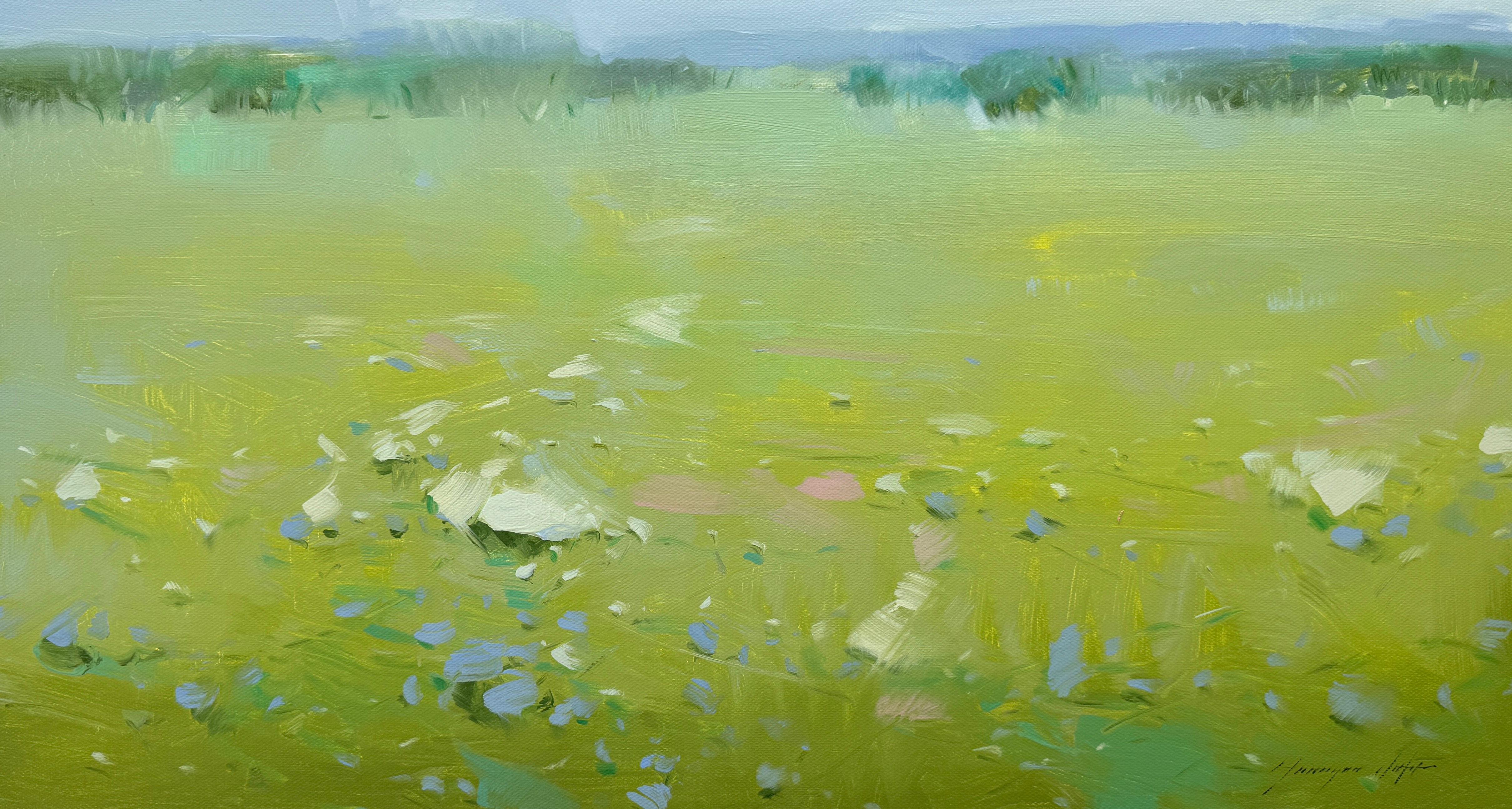 Landscape Painting de Vahe Yeremyan - Campo, Paisaje, Pintura al óleo original, Lista para colgar, Impresionismo