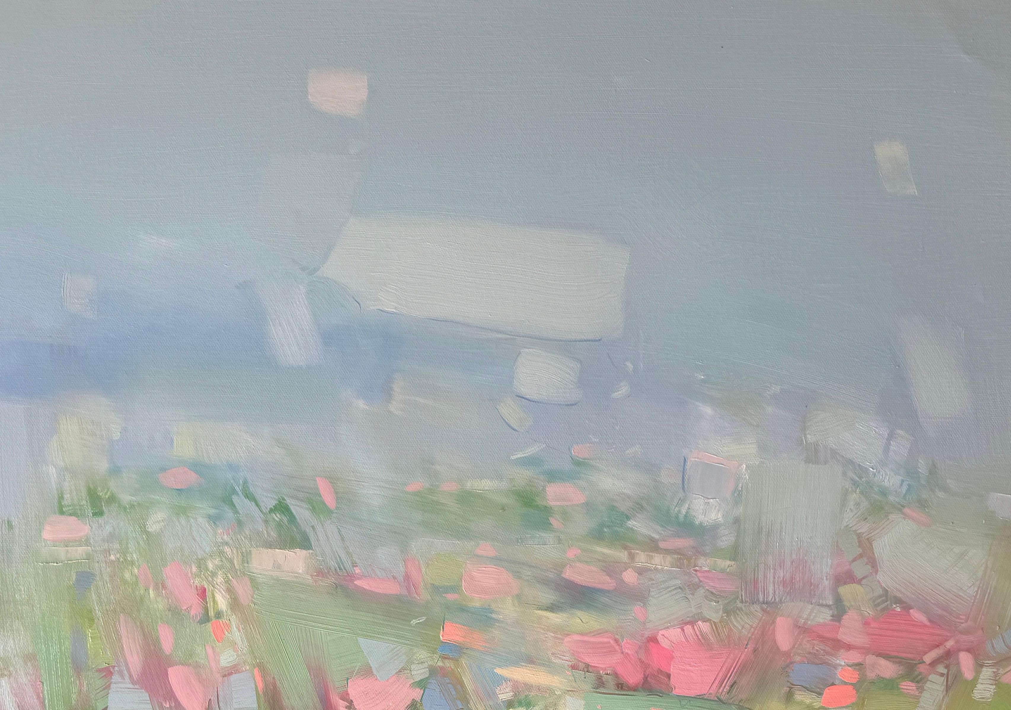 Campo di papaveri, Paesaggio impressionista Pittura a olio originale, pronta da appendere - Painting Impressionismo di Vahe Yeremyan