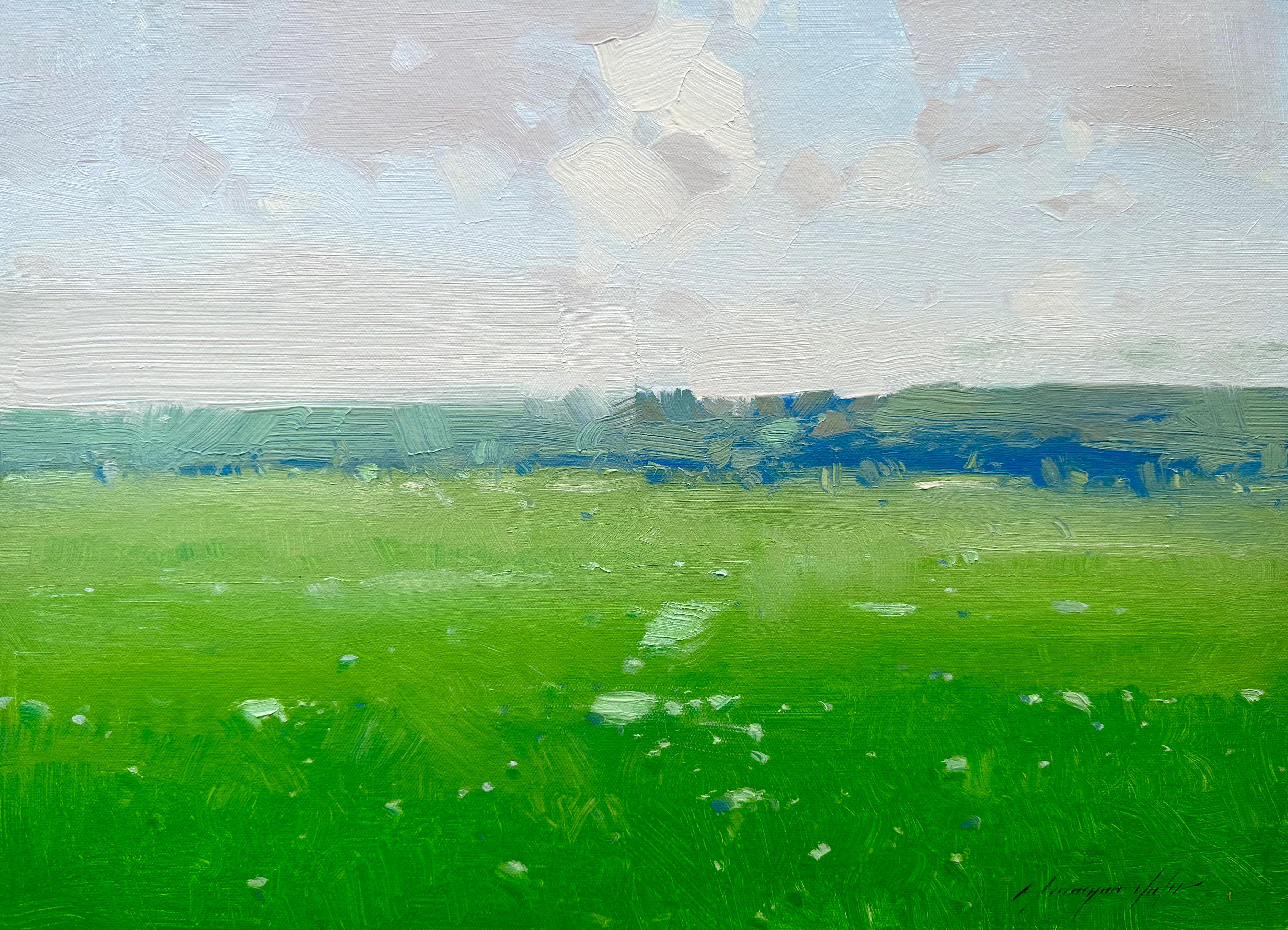 Vahe Yeremyan Landscape Painting - Field, Landscape, Impressionism, Original oil Painting, Ready to Hang