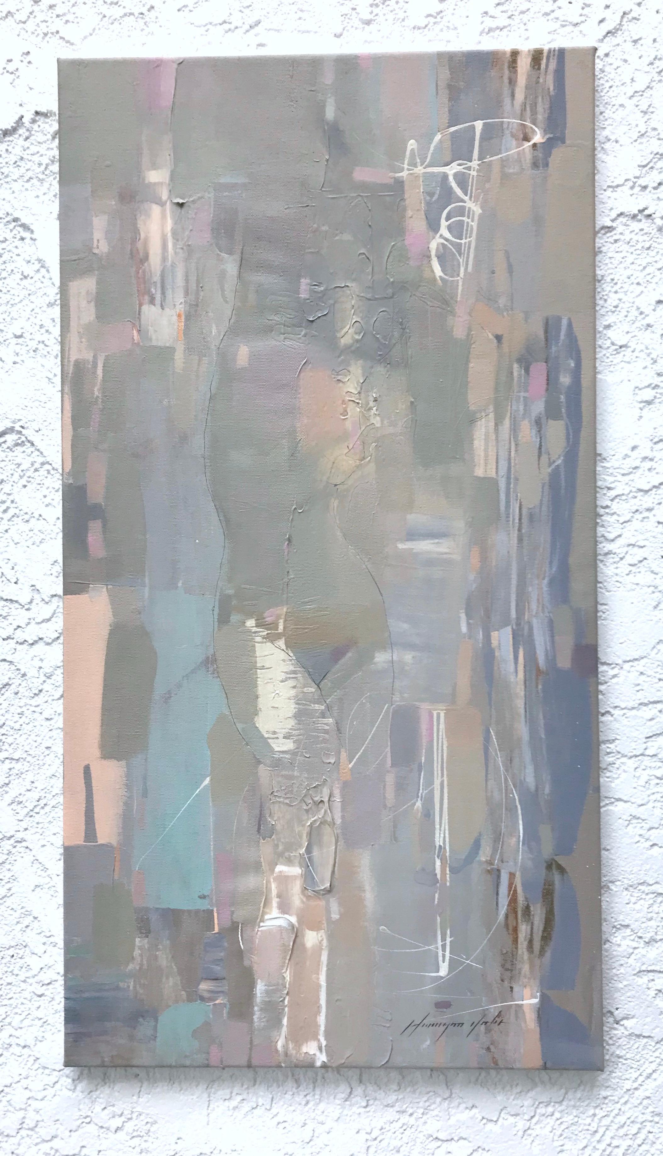 Artist: Vahe Yeremyan 
Work: Original Oil Painting, Handmade Artwork, One of a Kind 
Medium: Oil on Canvas 
Year: 2020
Style: Abstract Art, 
Subject: Figure in Gray,
Size: 30