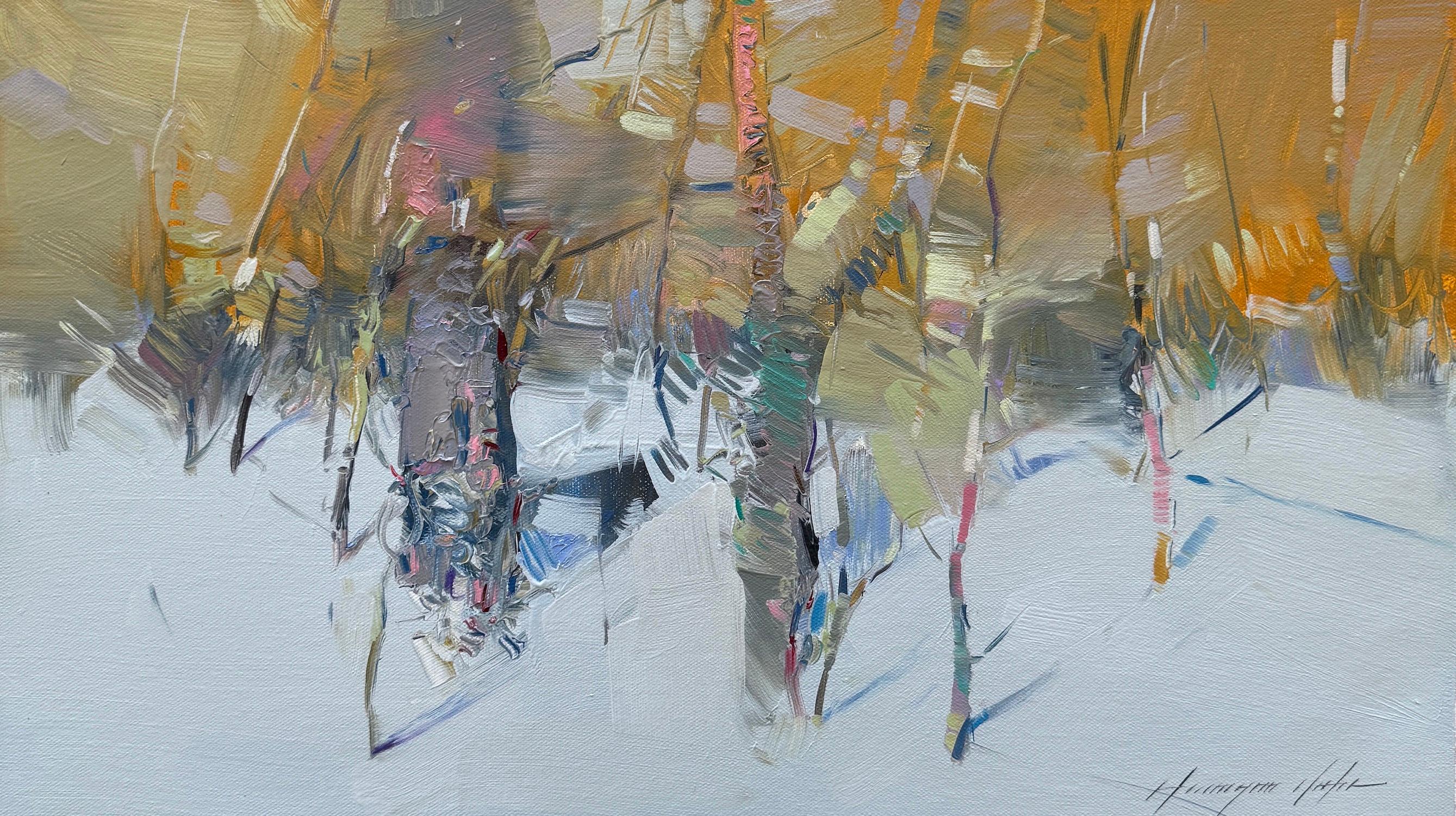 First Snow Impressionism Original oil Painting, Ready to Hang