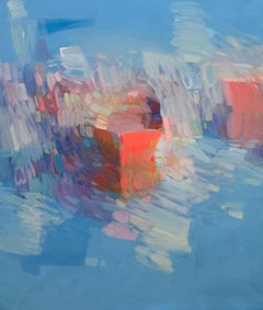 Fishing Boats, Nautical, Impressionism Original oil Painting, Ready to Hang