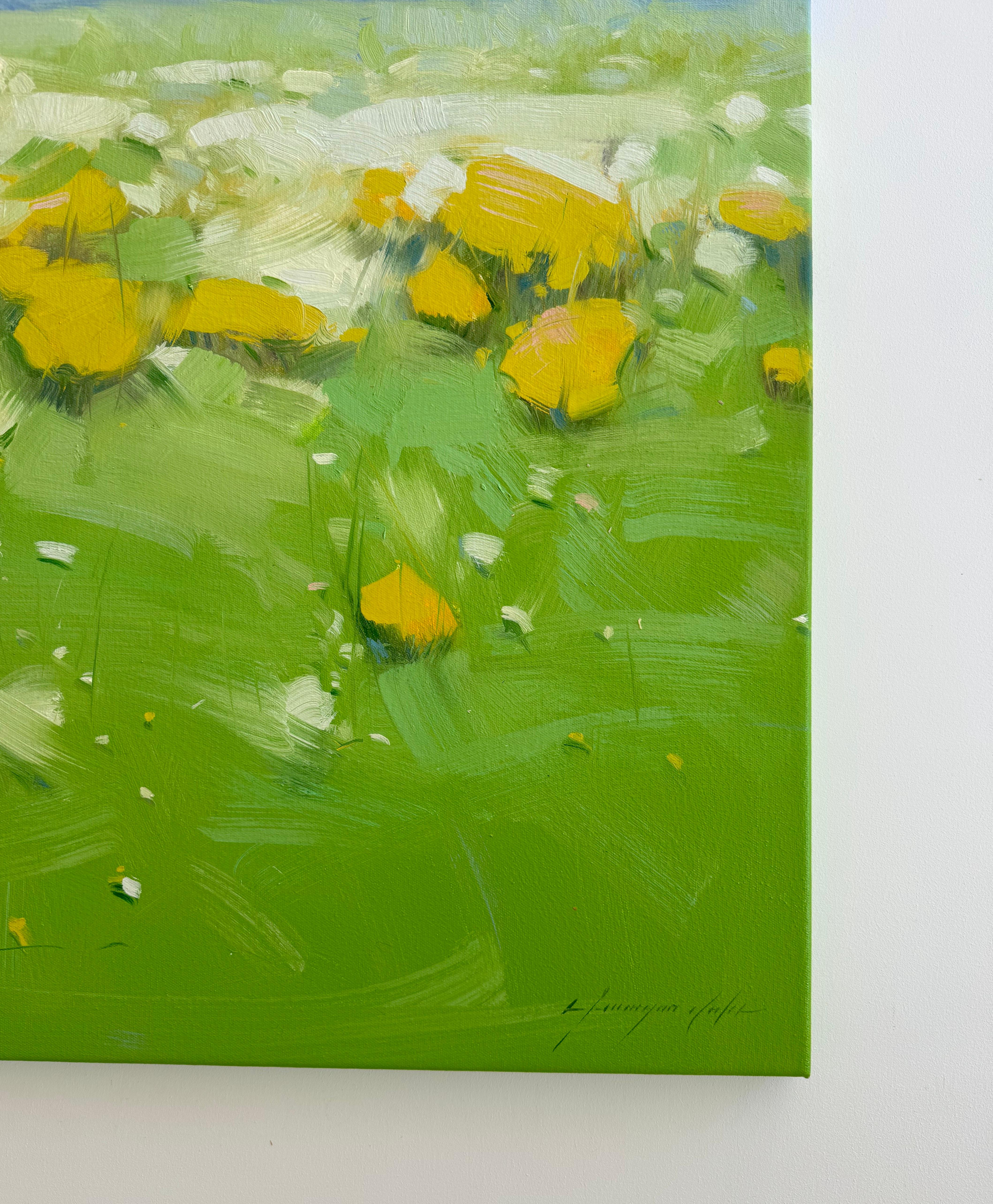 Flowers Breeze, paysage, peinture à l'huile originale, prête à être accrochée, impressionnisme en vente 1