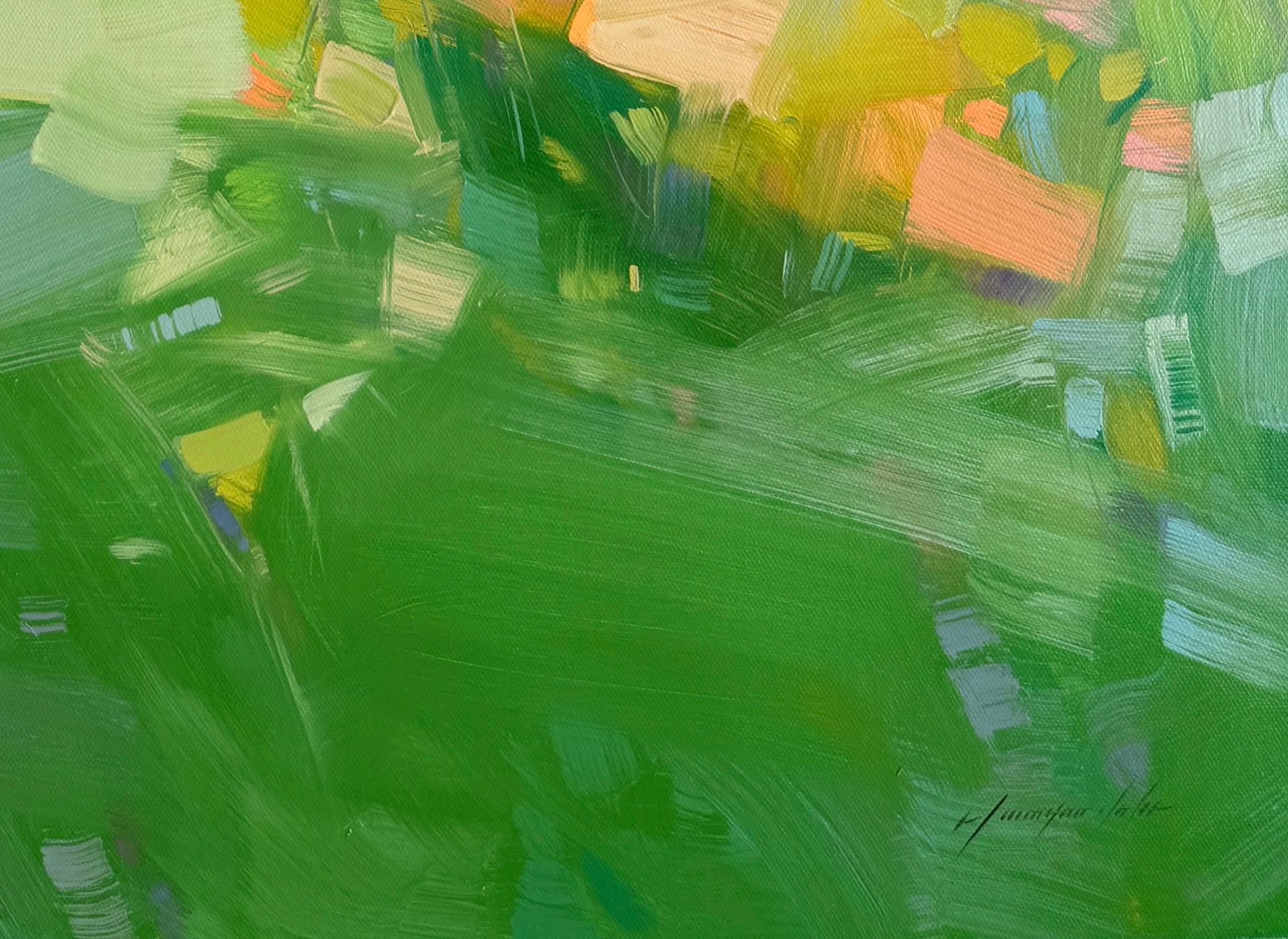 Flowers Valley, Original oil Painting, Ready to Hang For Sale 1