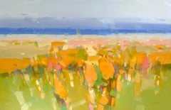 Flowers Valley  Impressionism, Large Size, Original oil Painting, Ready to Hang