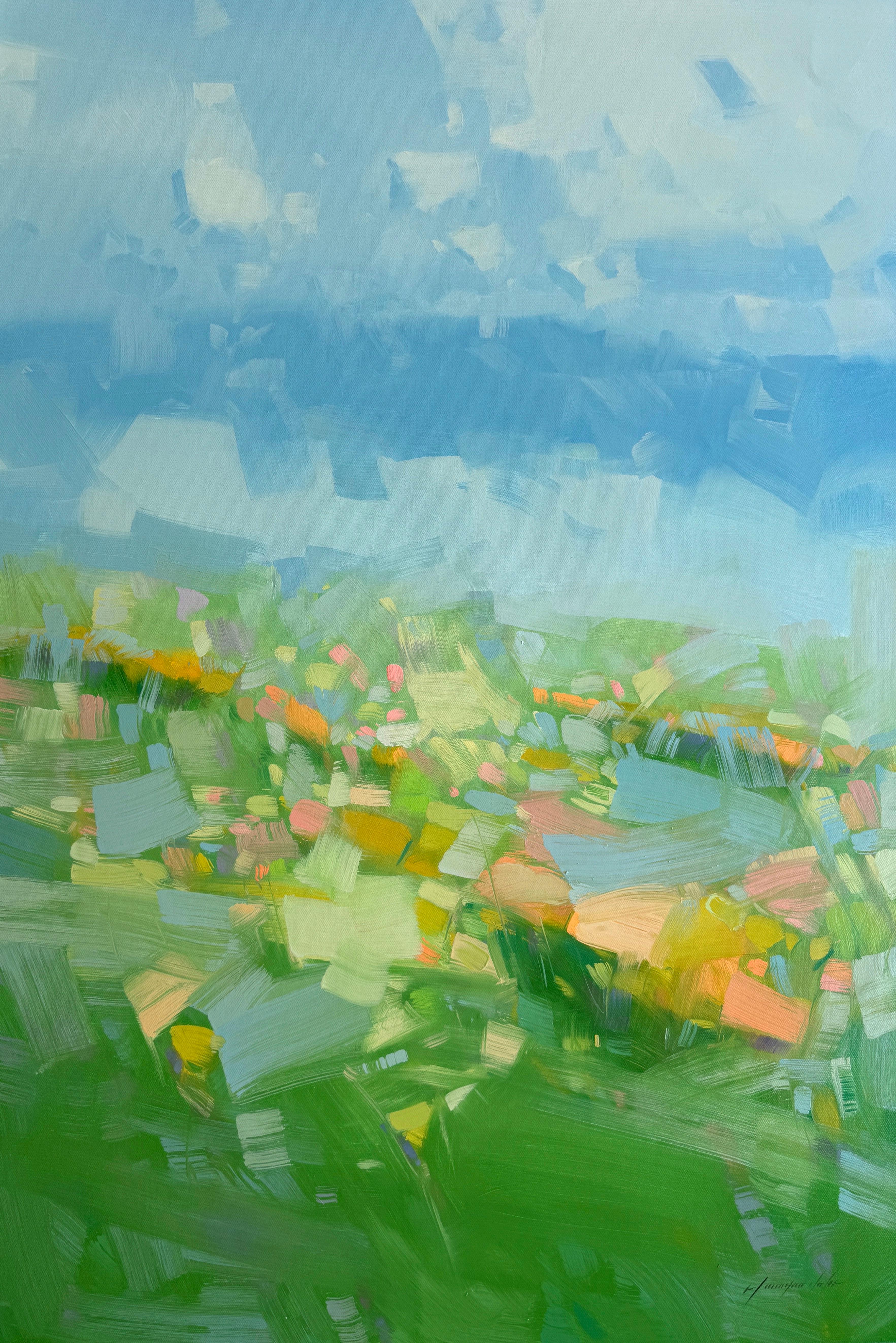 Vahe Yeremyan Landscape Painting - Flowers Valley, Original oil Painting, Ready to Hang