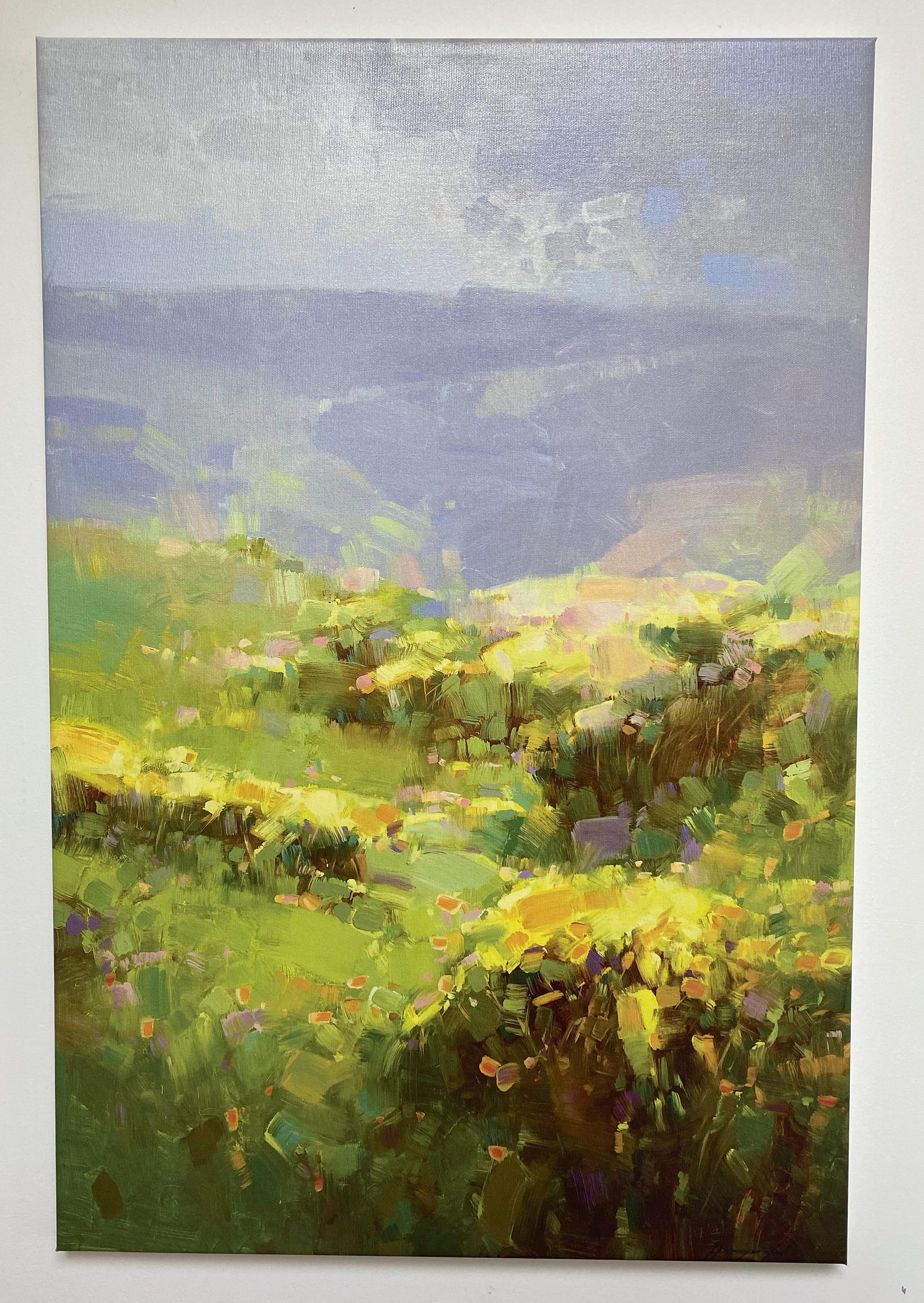 Flowers Valley, Print on Canvas - Painting by Vahe Yeremyan