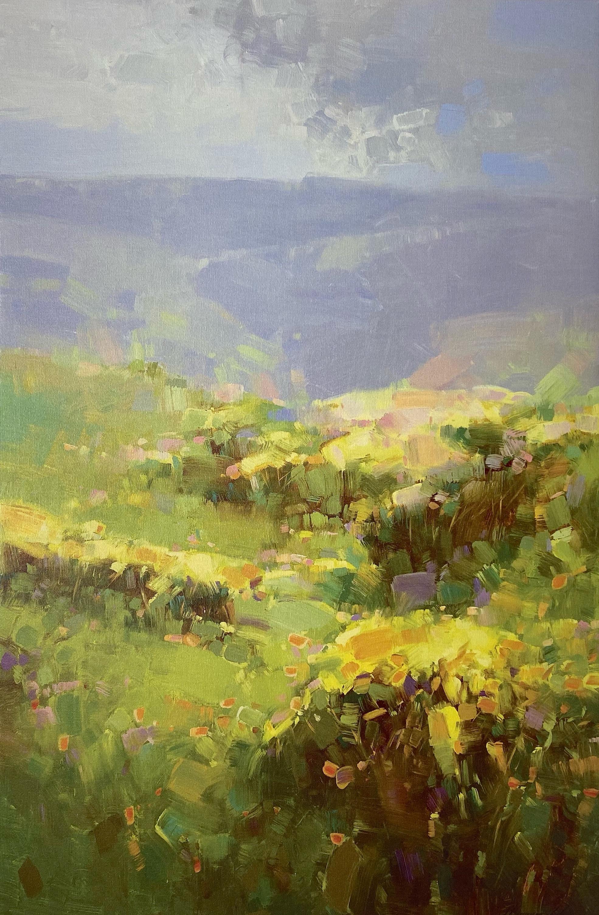 Vahe Yeremyan Landscape Painting - Flowers Valley, Print on Canvas