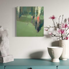 Paysage d'arbres forestiers Peinture à l'huile originale, prête à être accrochée