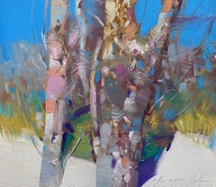 Forest Trees. Landscape Original oil Painting, Ready to Hang