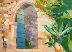 Gate of a Castle, Original Oil Painting, Handmade Artwork