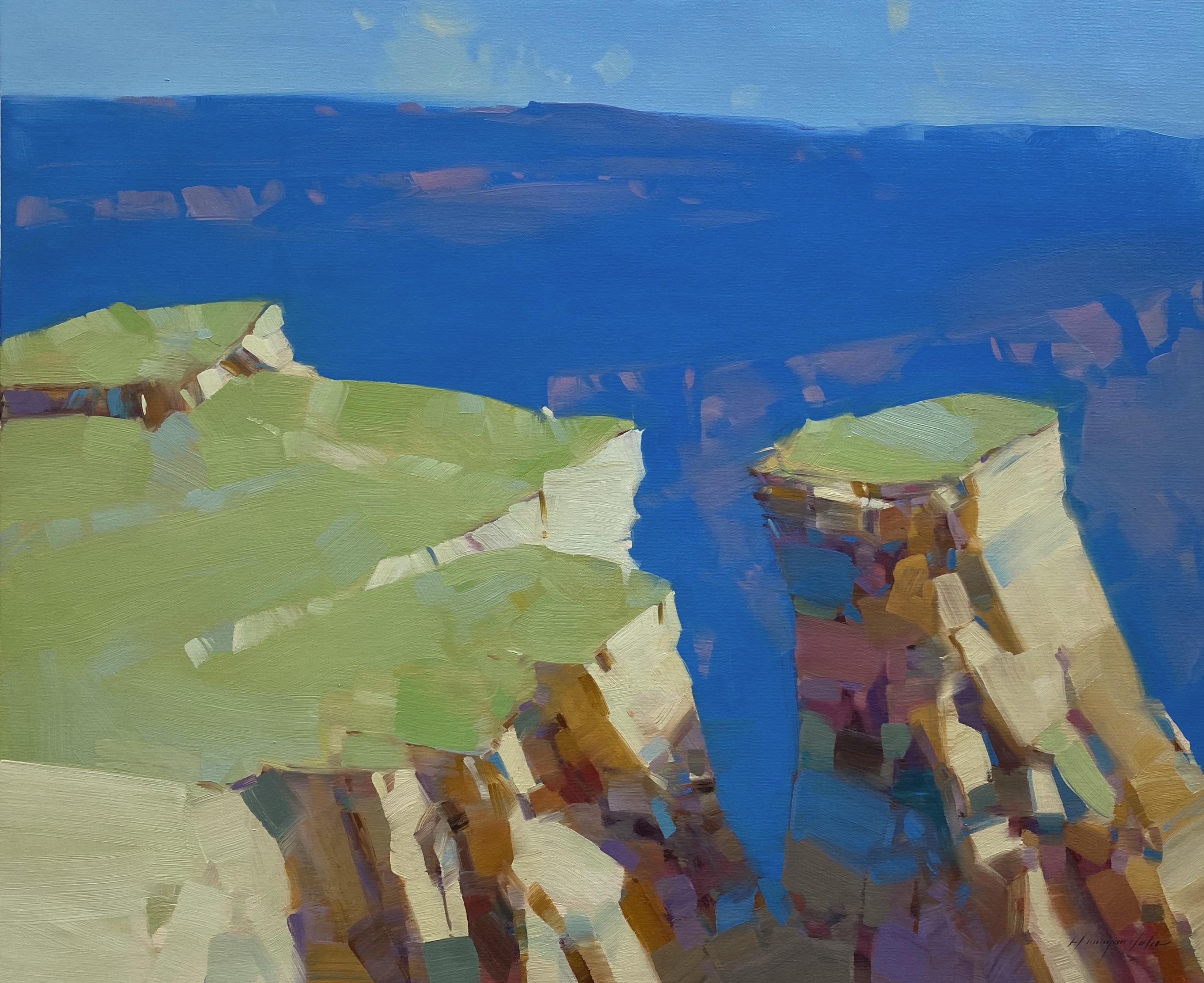 Vahe Yeremyan Carmel by the Sea Cliffs, Original oil Painting, Ready to Hang For Sale at 1stDibs