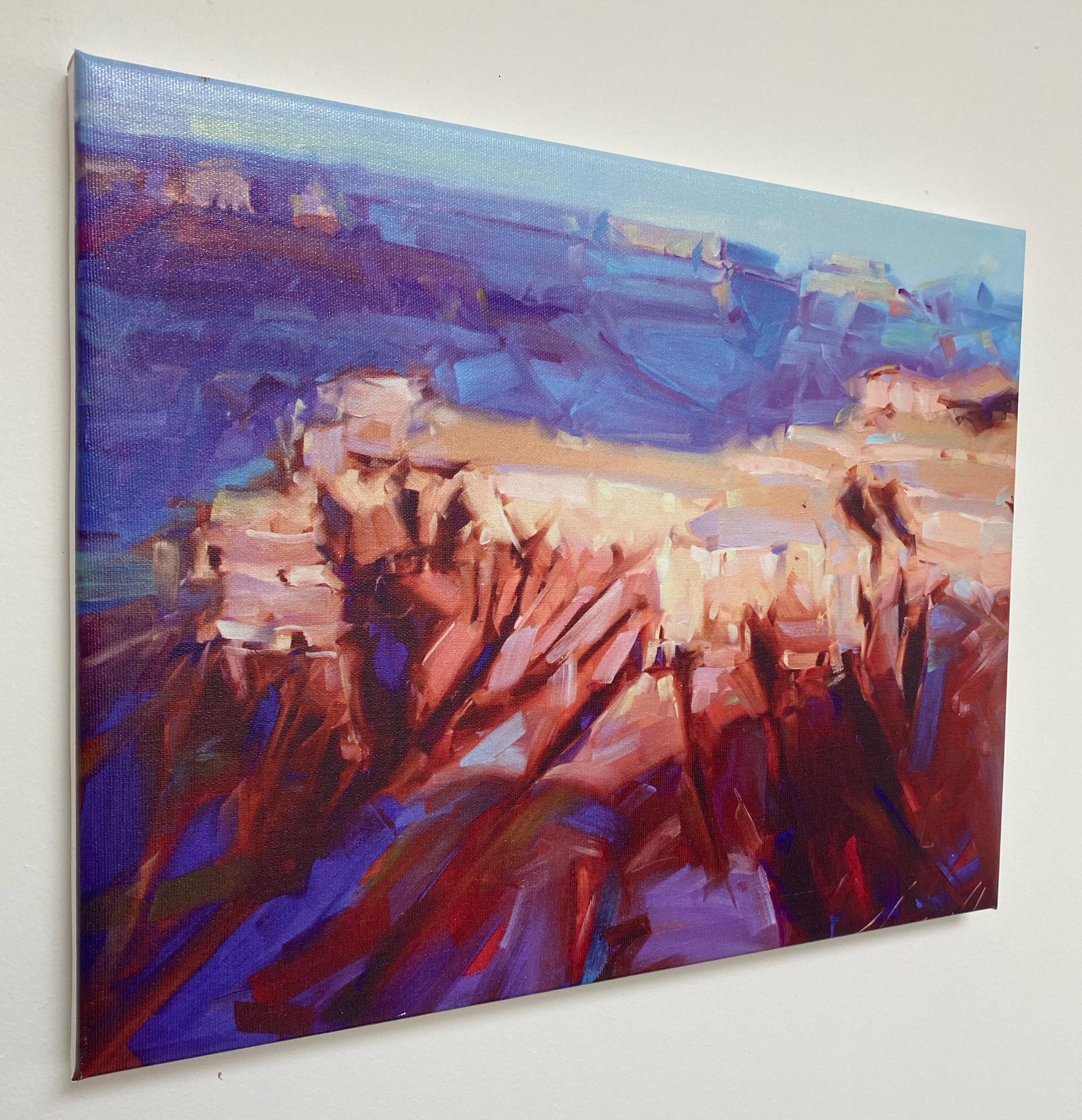 Grand Canyon, Druck auf Leinwand (Grau), Landscape Painting, von Vahe Yeremyan